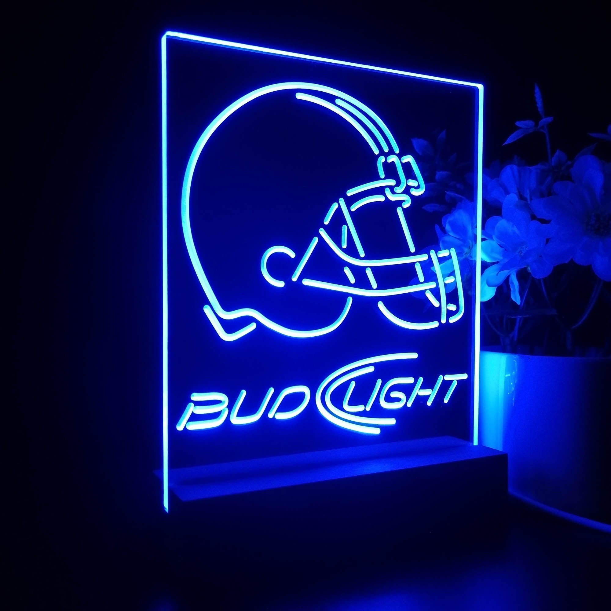 Bud Light Cleveland Browns 3D Illusion Night Light Desk Lamp