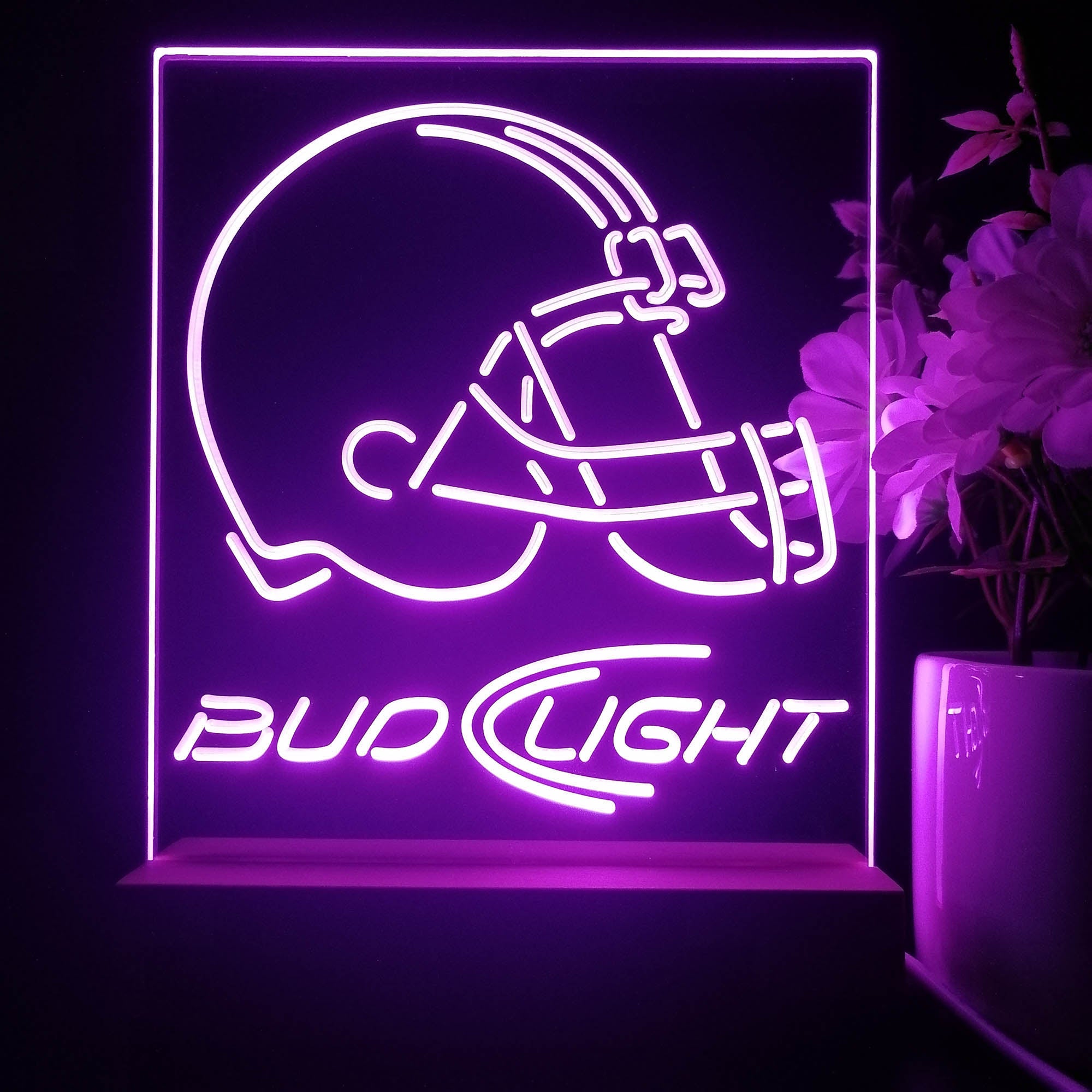 Bud Light Cleveland Browns 3D Illusion Night Light Desk Lamp