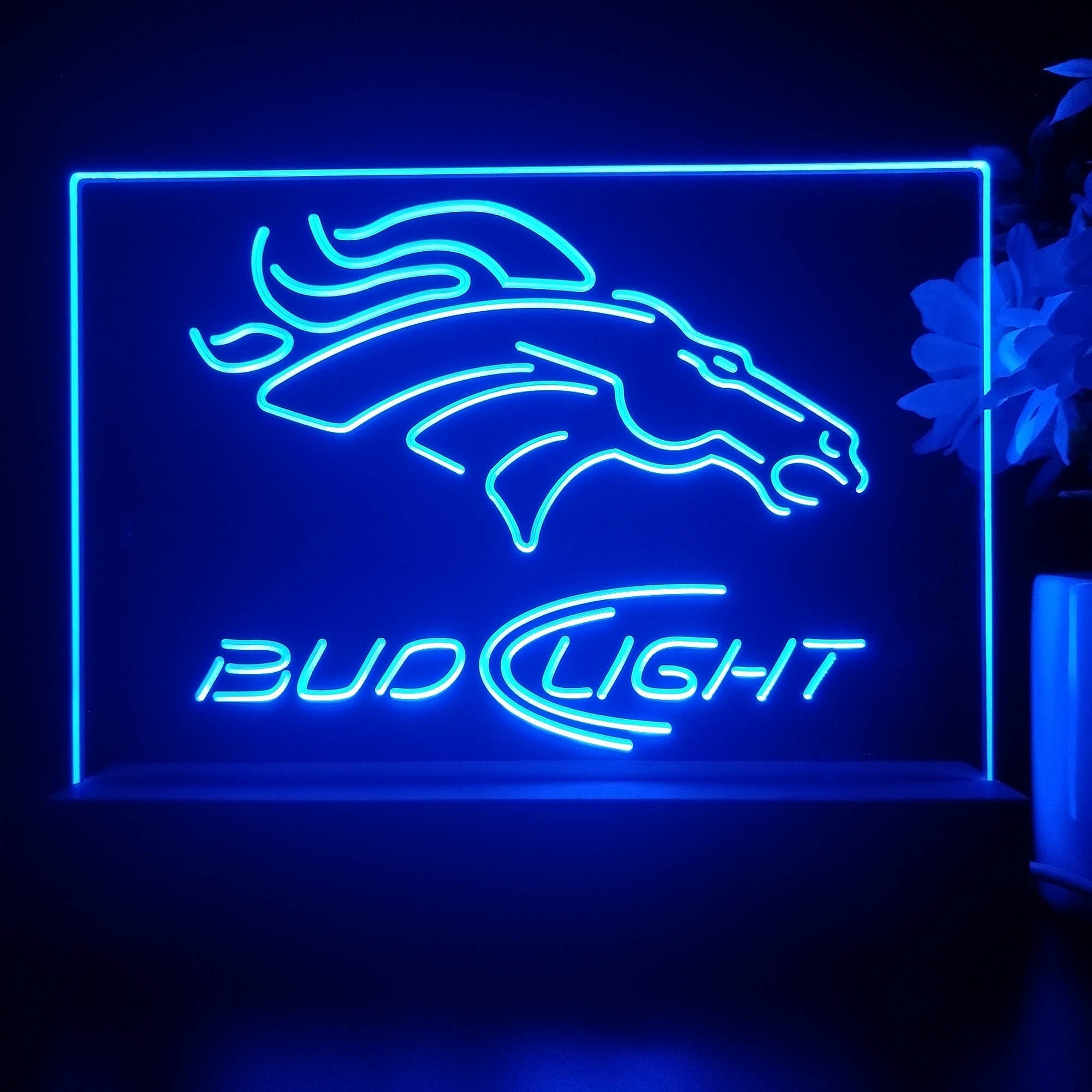 Bud Light Denver Broncos Night Light Pub Bar Lamp