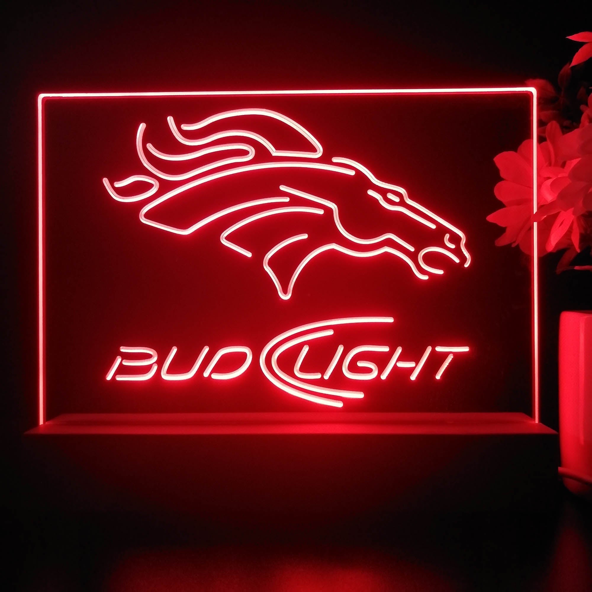 Bud Light Denver Broncos Night Light Pub Bar Lamp