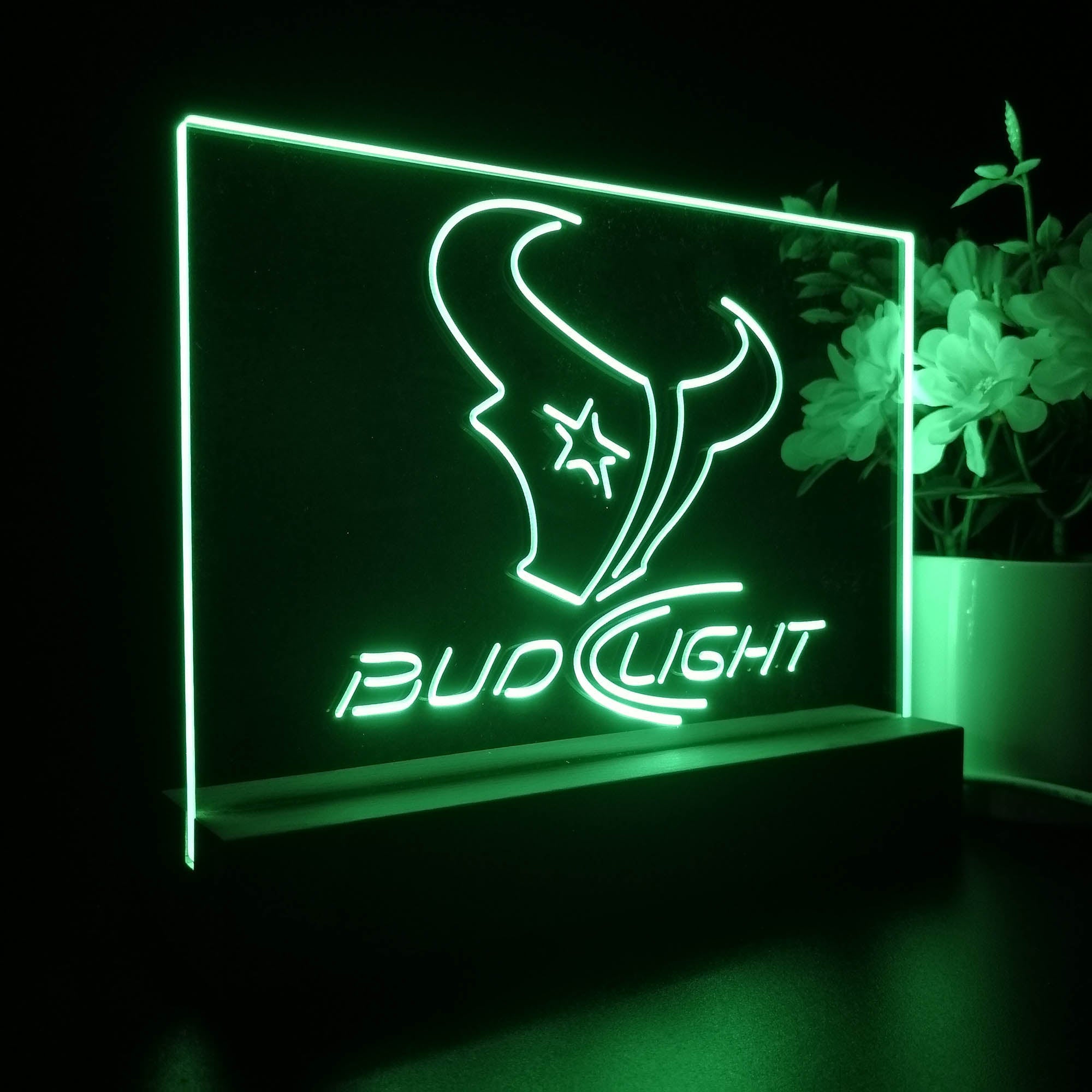 Bud Light Houston Texans Night Light Pub Bar Lamp