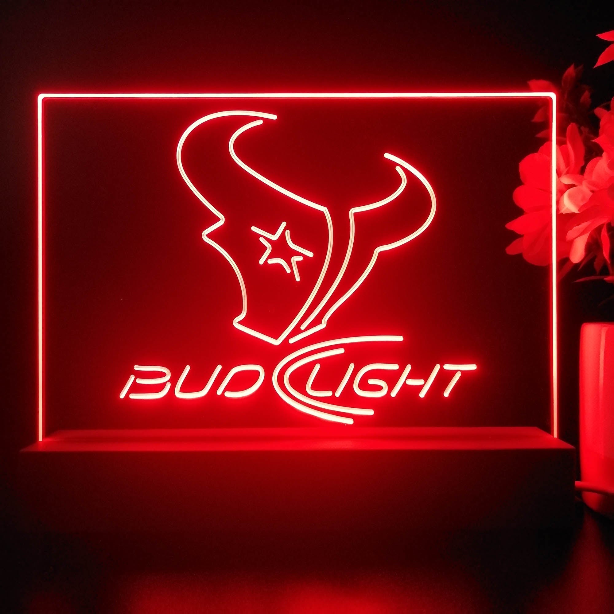 Bud Light Houston Texans Night Light Pub Bar Lamp