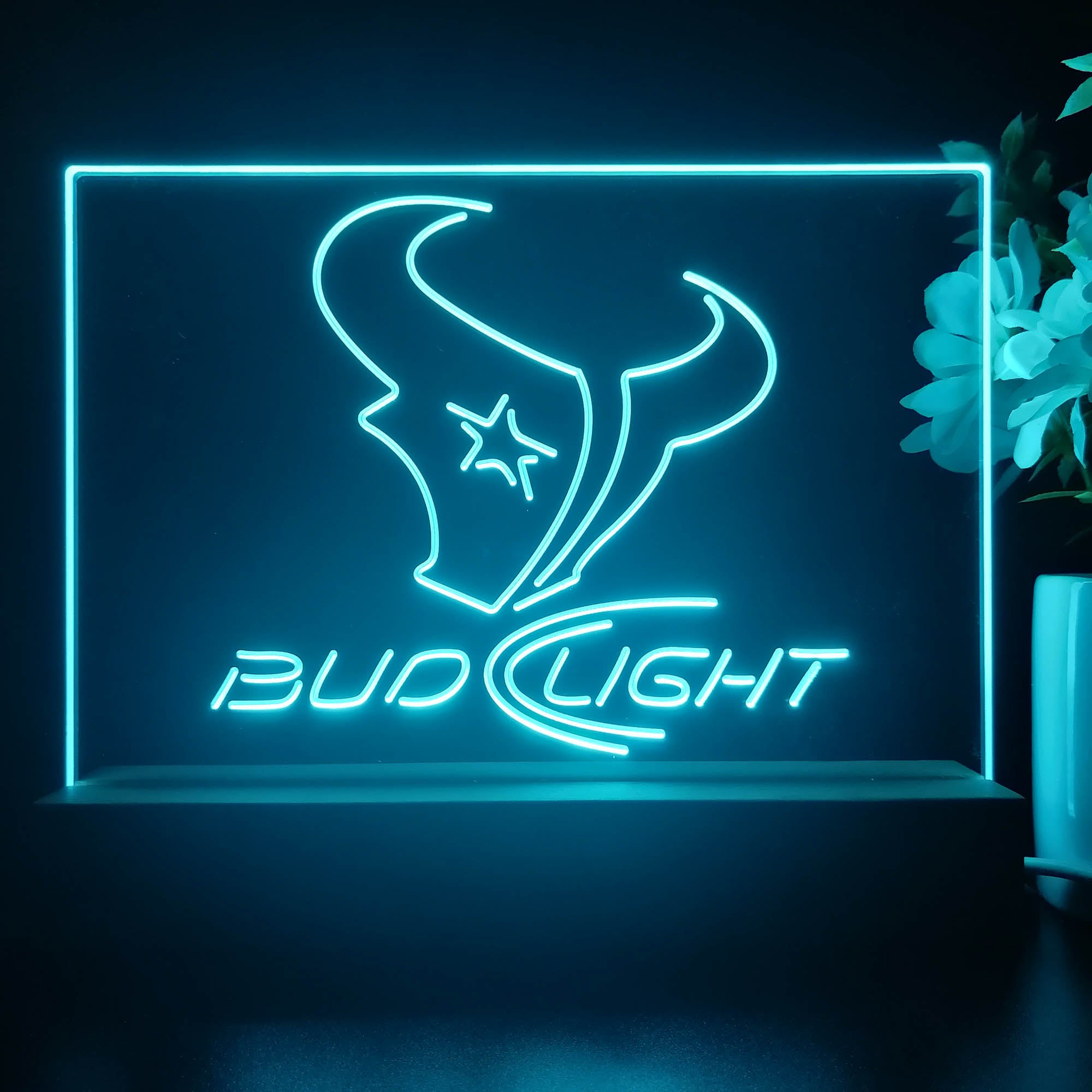 Bud Light Houston Texans Night Light Pub Bar Lamp