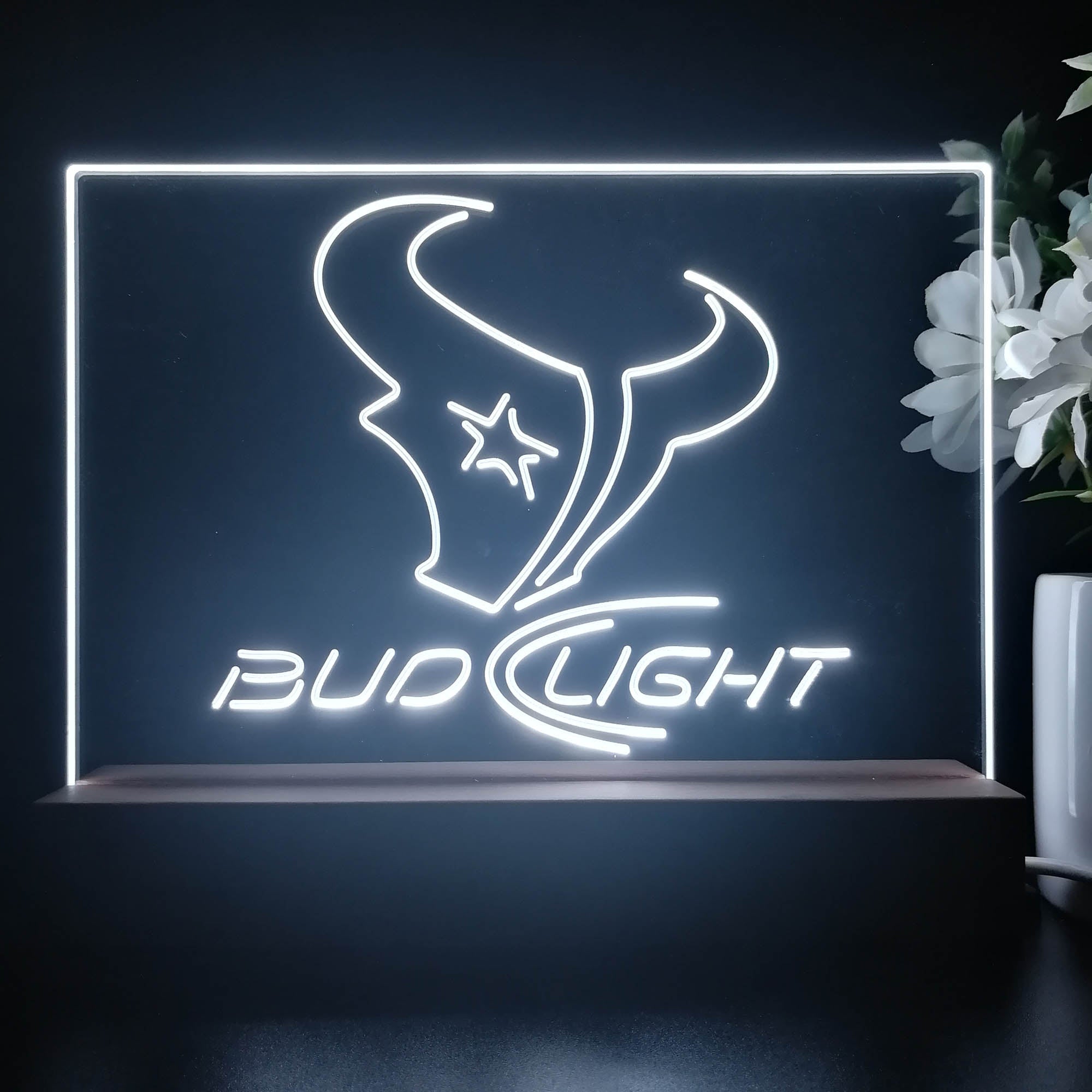 Bud Light Houston Texans Night Light Pub Bar Lamp