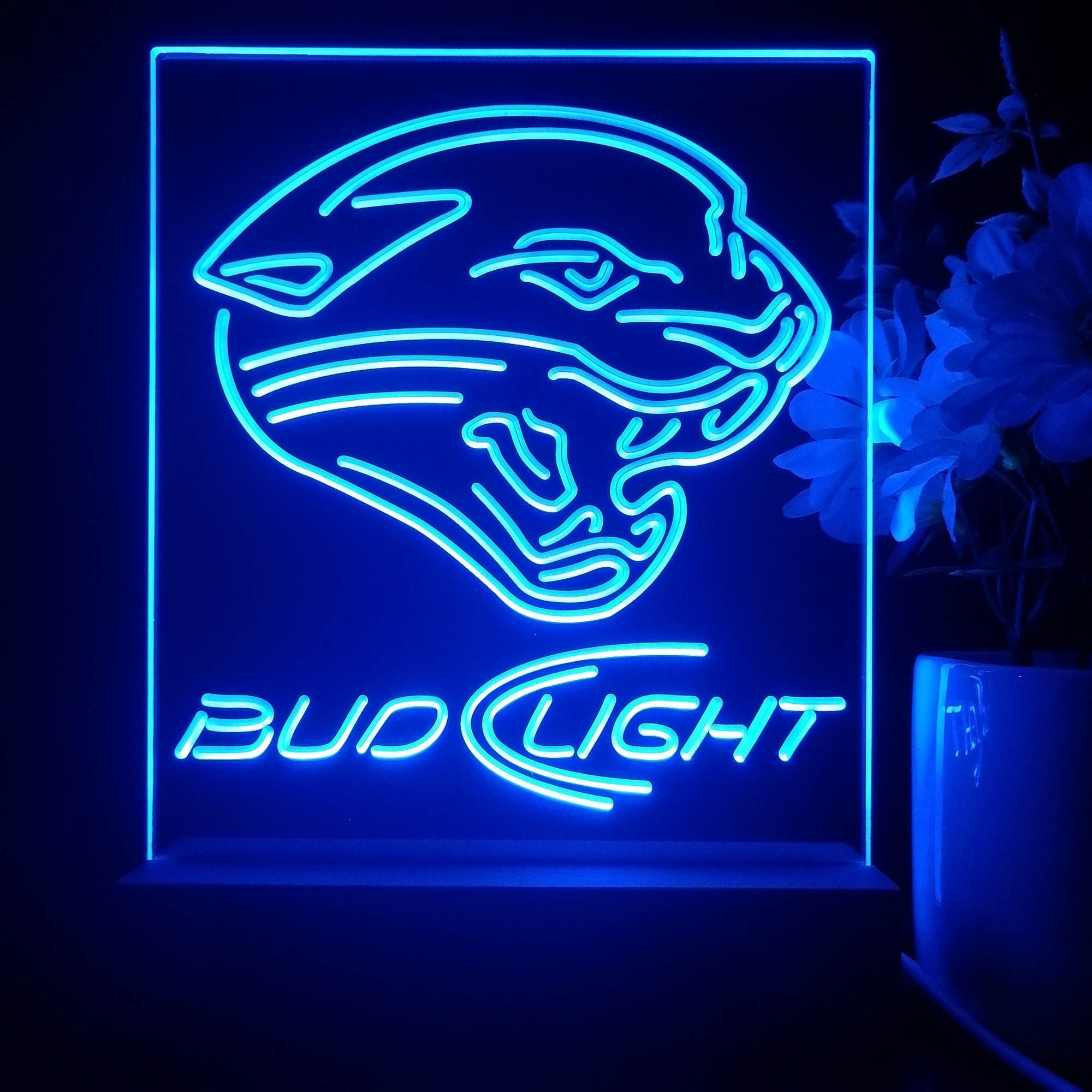 Bud Light Jacksonville Jaguars 3D Illusion Night Light Table Lamp