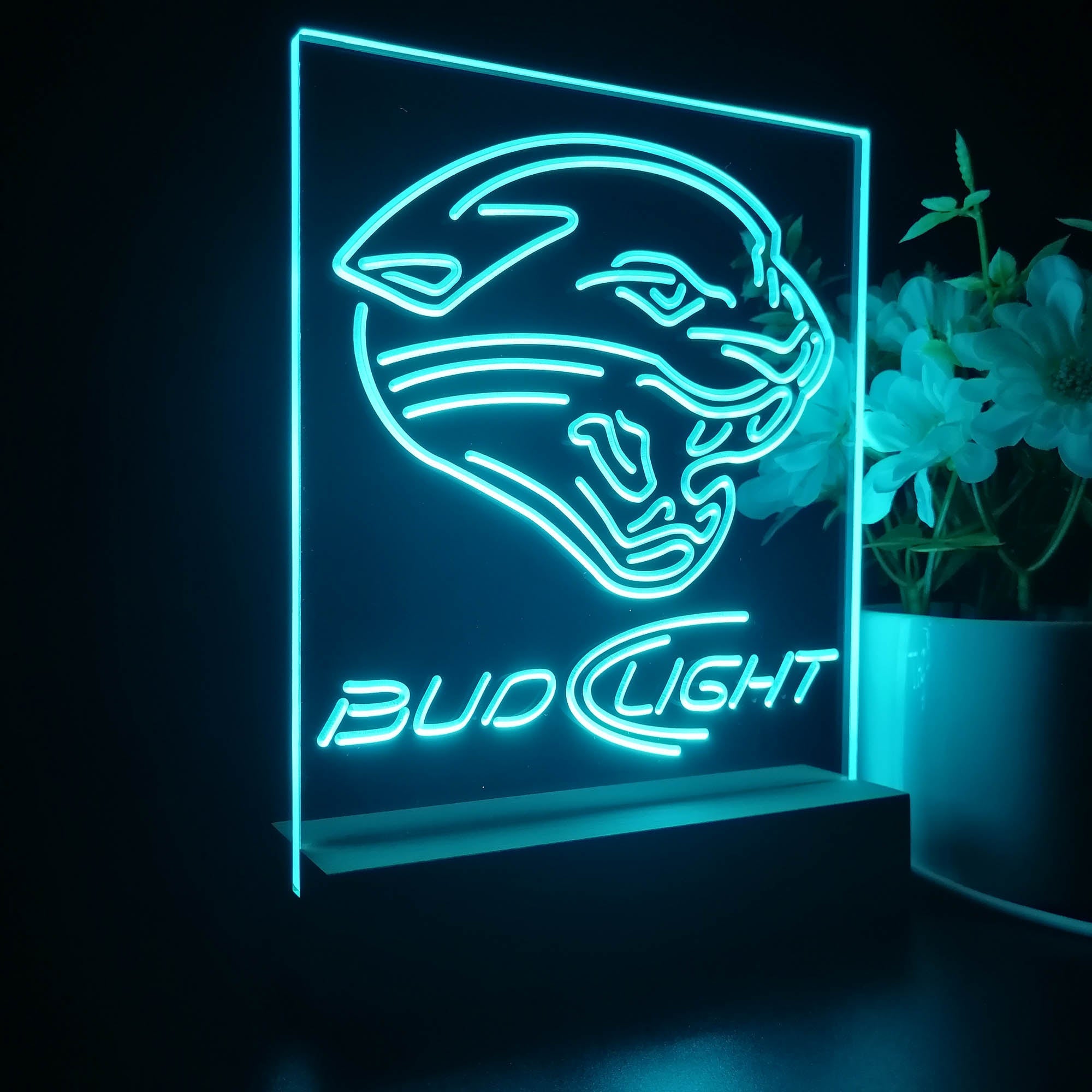 Bud Light Jacksonville Jaguars 3D Illusion Night Light Table Lamp