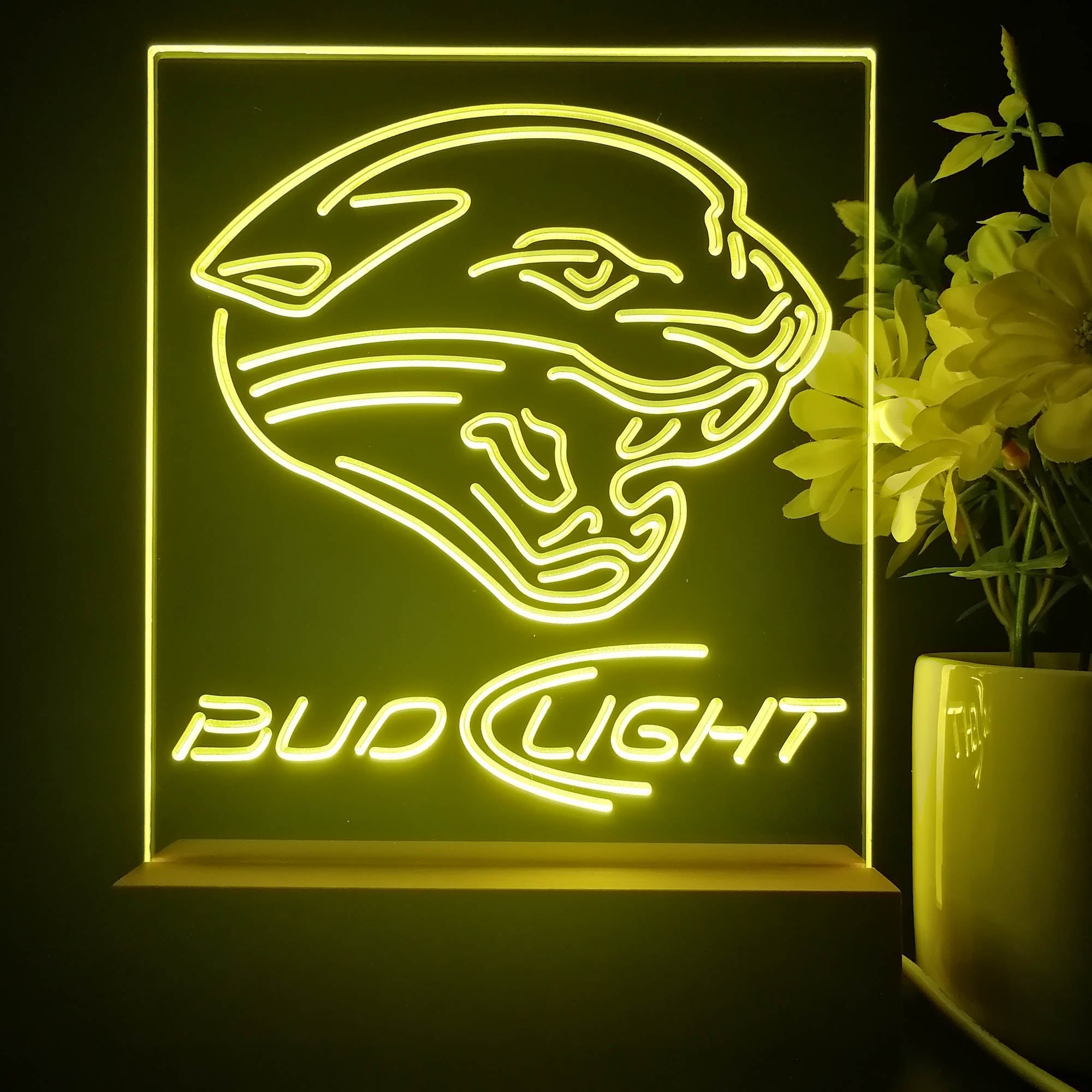 Bud Light Jacksonville Jaguars 3D Illusion Night Light Table Lamp