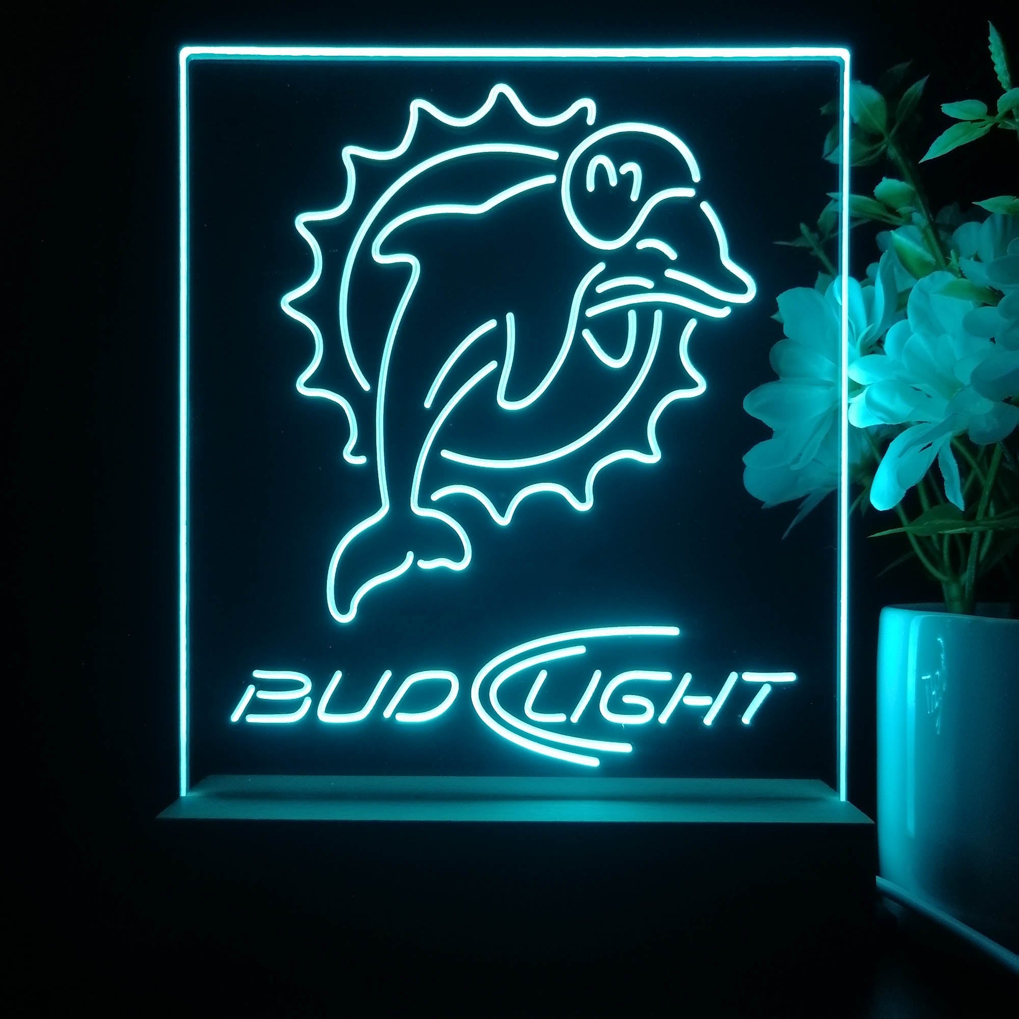 Miami Dolphins Night Light Neon Pub Bar Lamp