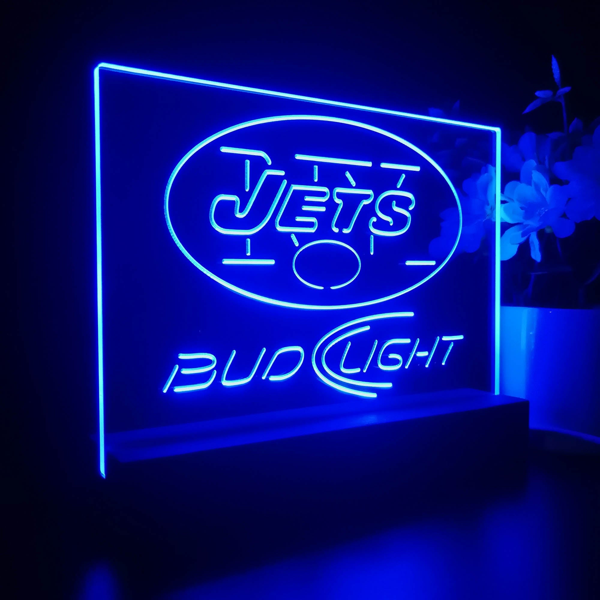 Bud Light New York Jets Night Light Pub Bar Lamp