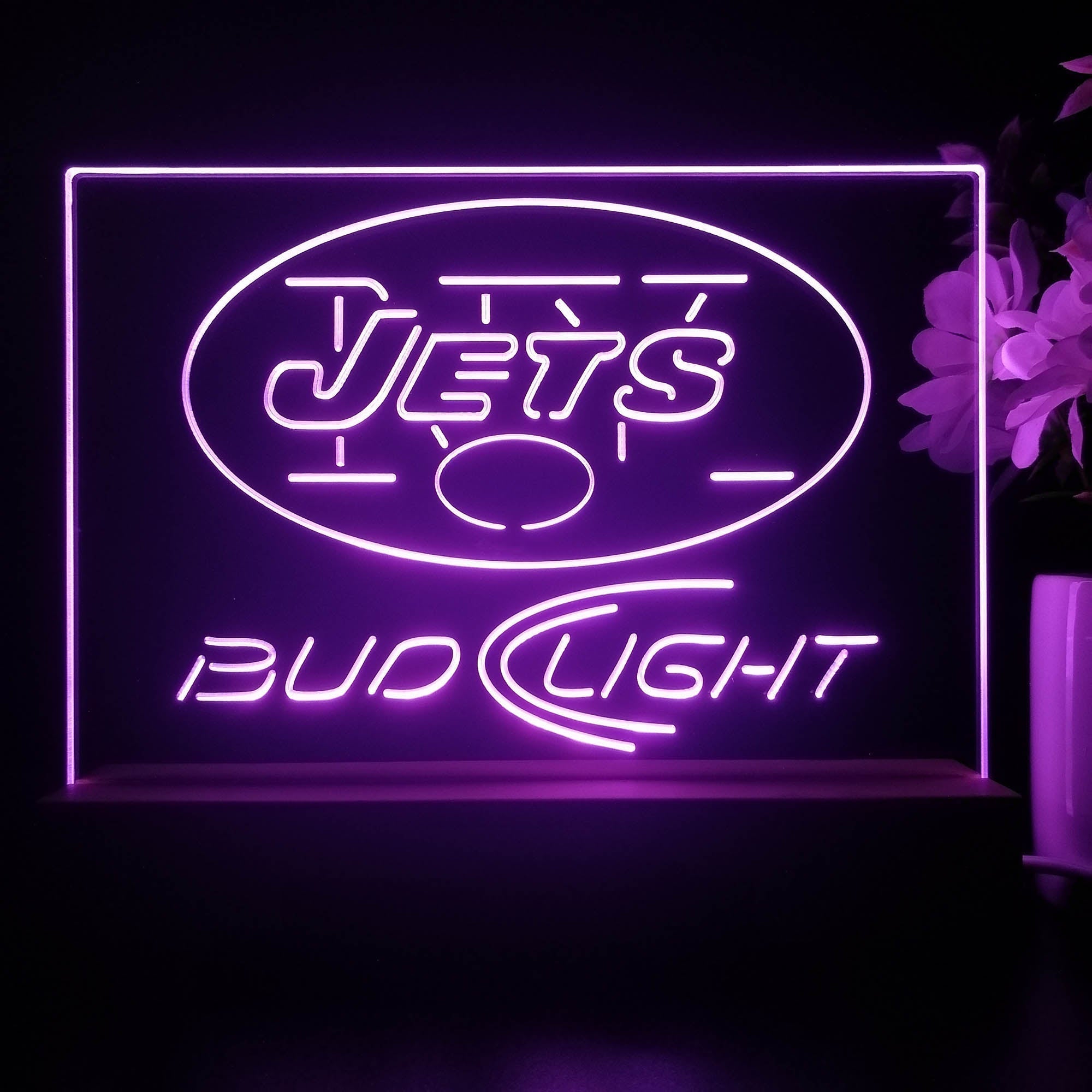 Bud Light New York Jets Night Light Pub Bar Lamp