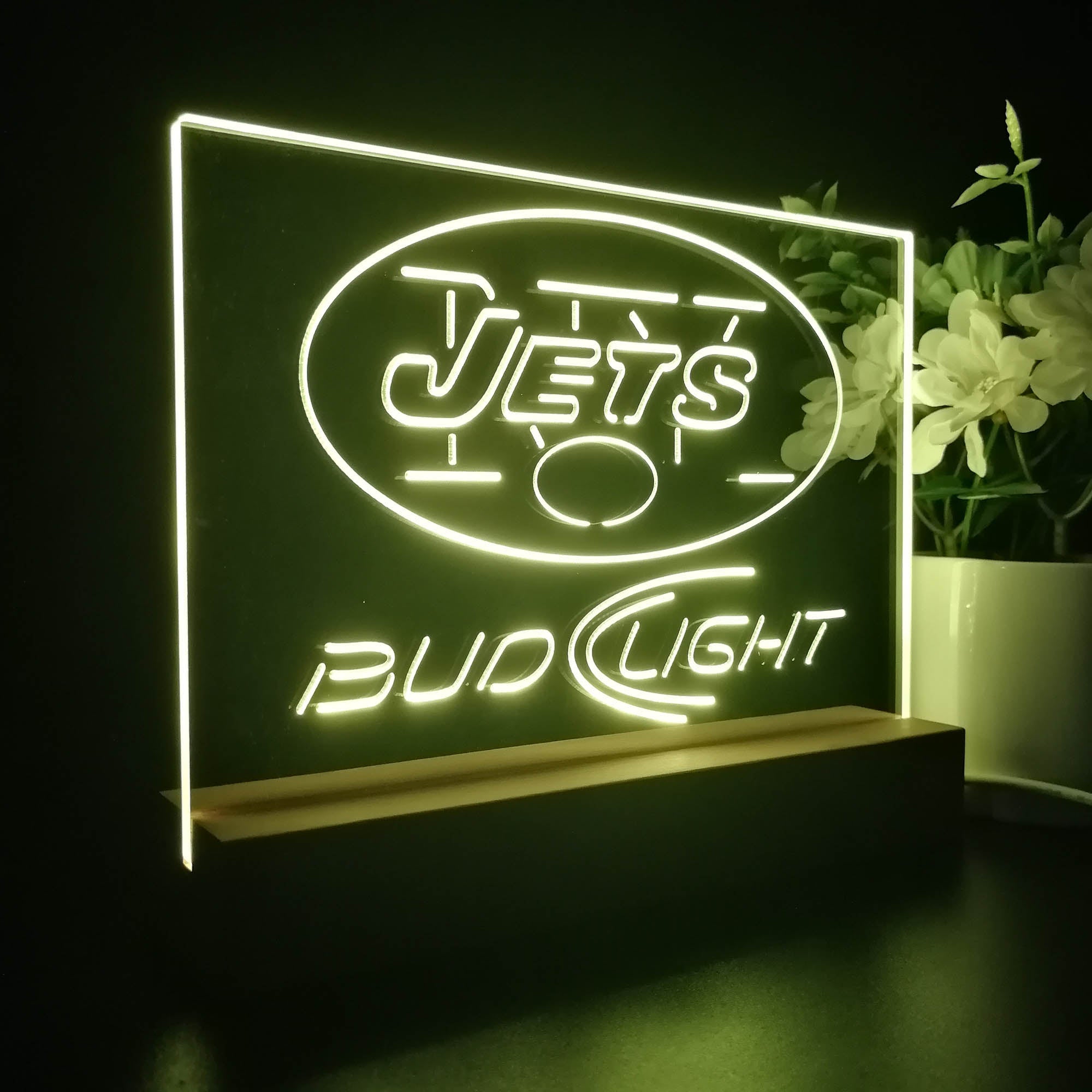 Bud Light New York Jets Night Light Pub Bar Lamp