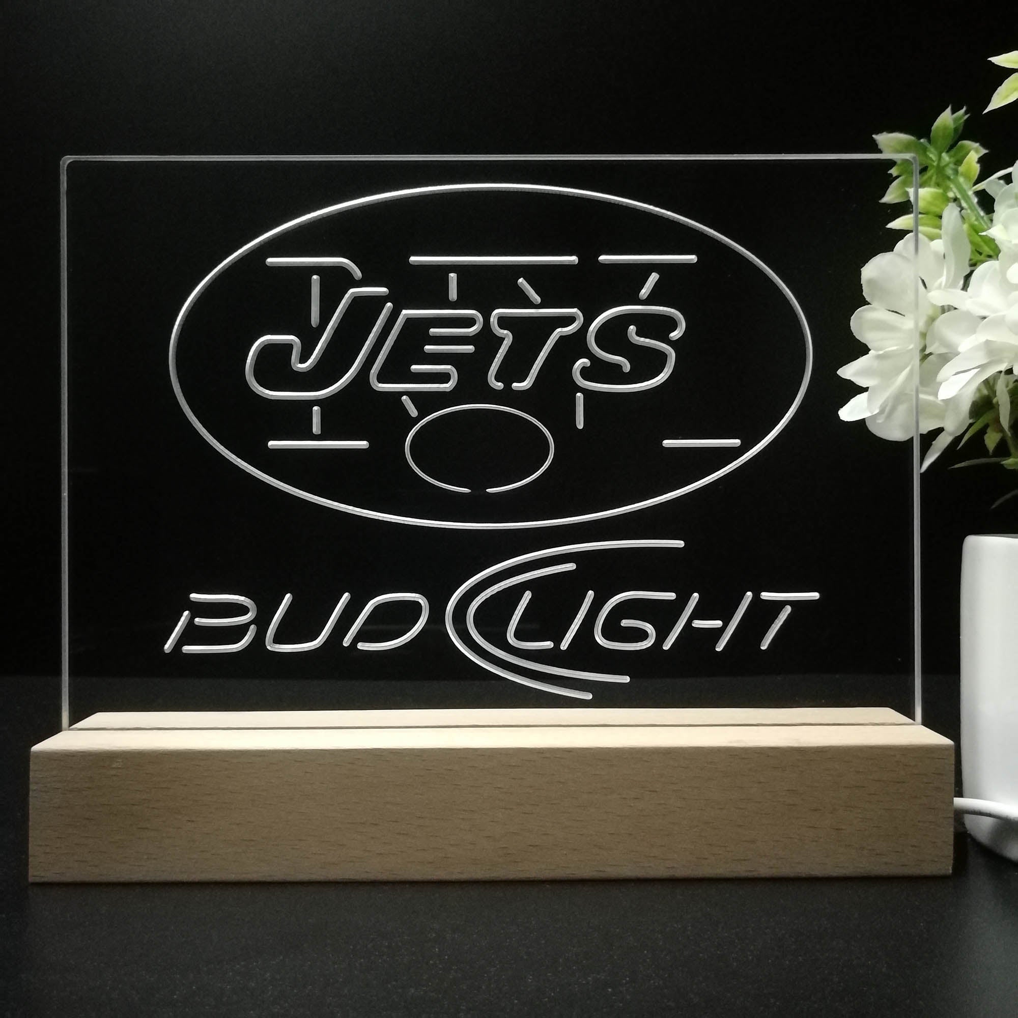 Bud Light New York Jets Night Light Pub Bar Lamp