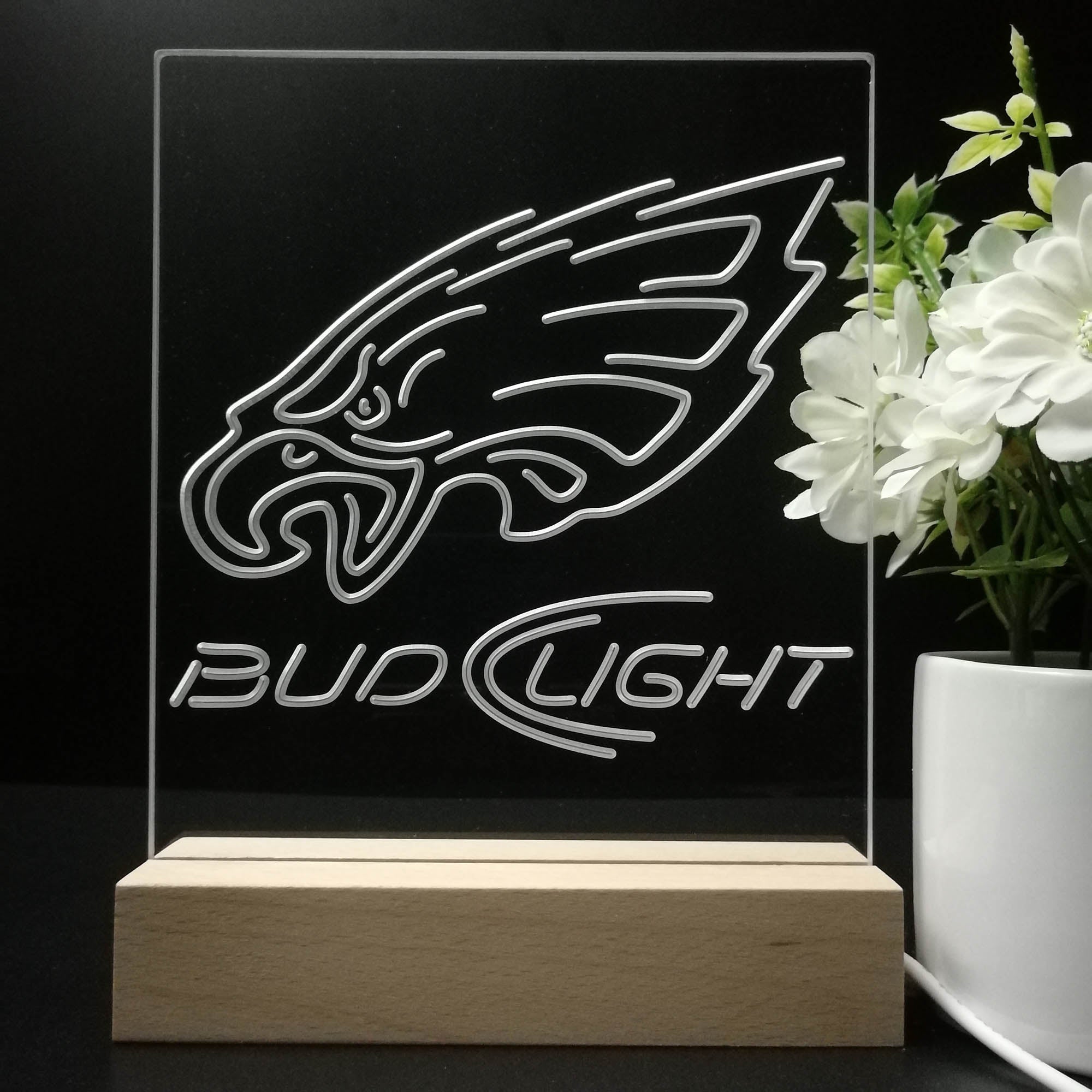 Bud Light Philadelphia Eagles Night Light Pub Bar Lamp