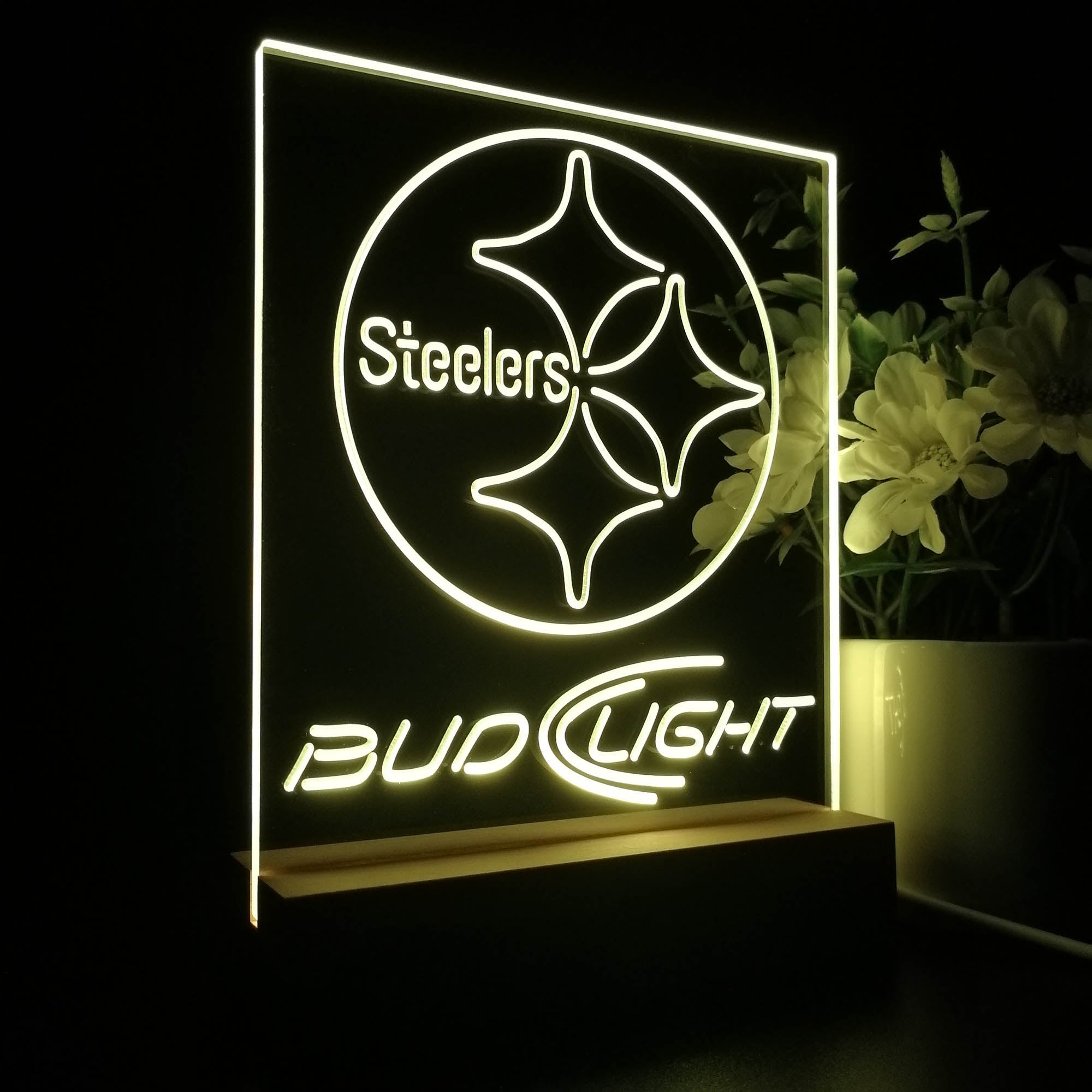 Pittsburgh Steelers Night Light Neon Pub Bar Lamp