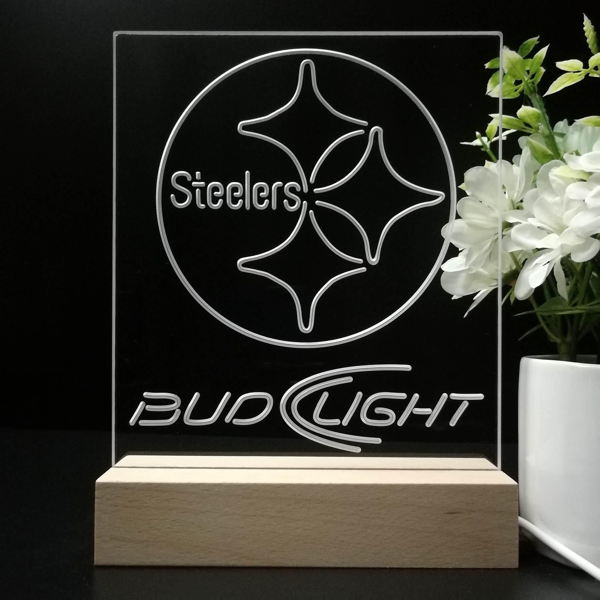 Pittsburgh Steelers Night Light Neon Pub Bar Lamp