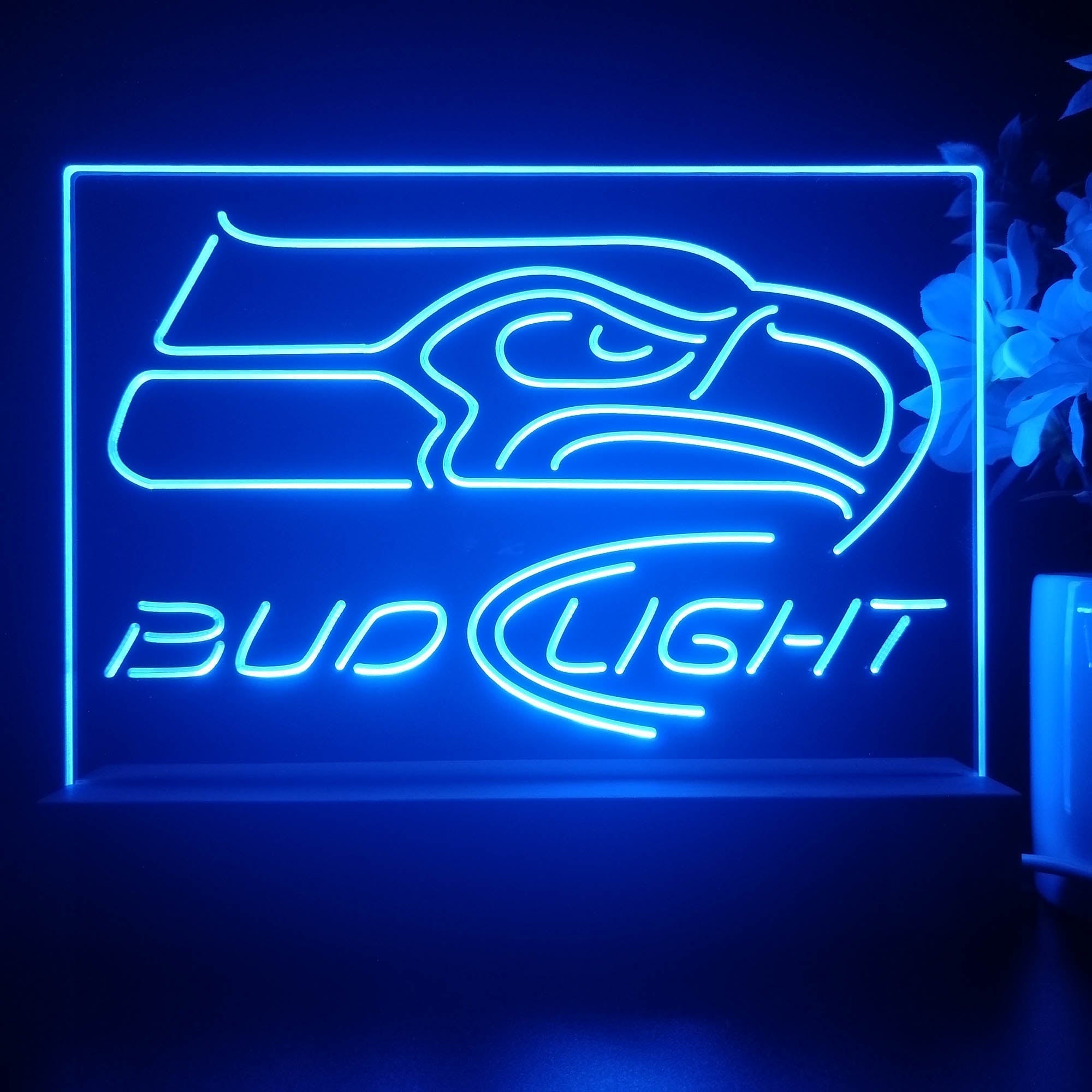 Bud Light Seattle Seahawks Night Light Pub Bar Lamp