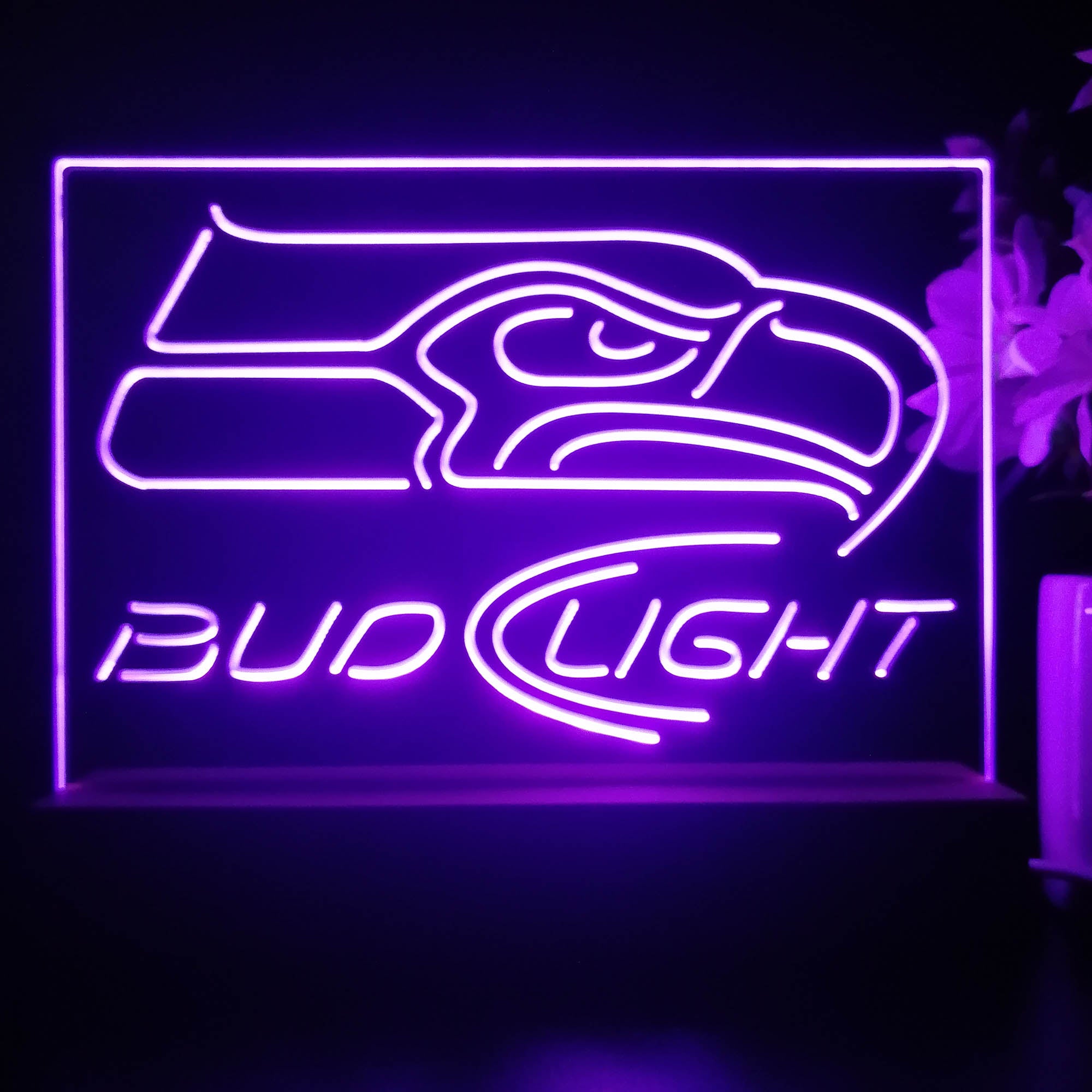 Bud Light Seattle Seahawks Night Light Pub Bar Lamp