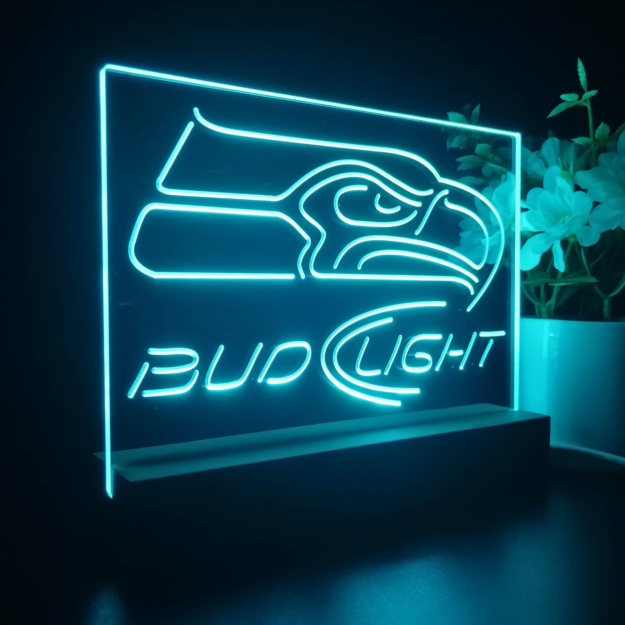 Bud Light Seattle Seahawks Night Light Pub Bar Lamp