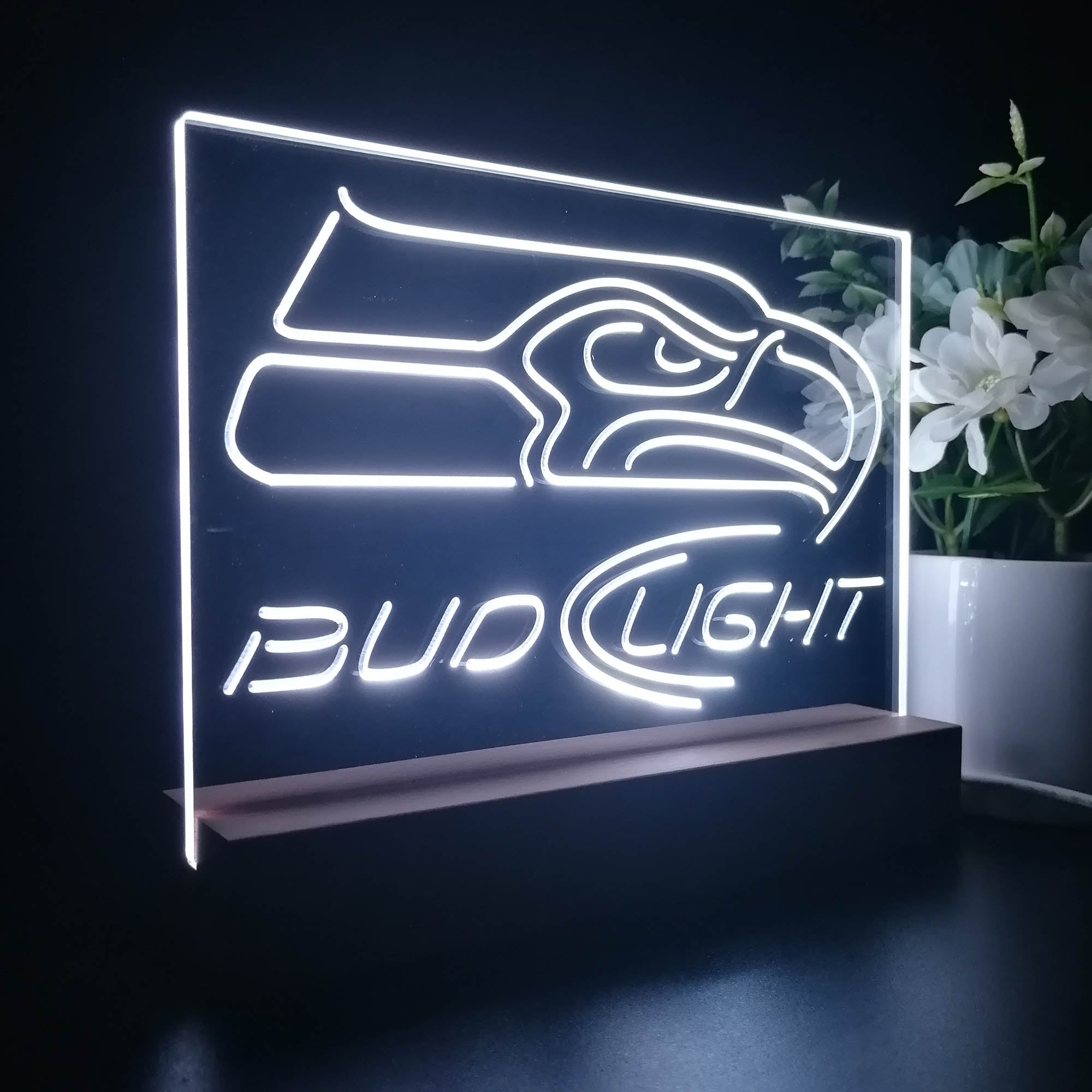 Bud Light Seattle Seahawks Night Light Pub Bar Lamp