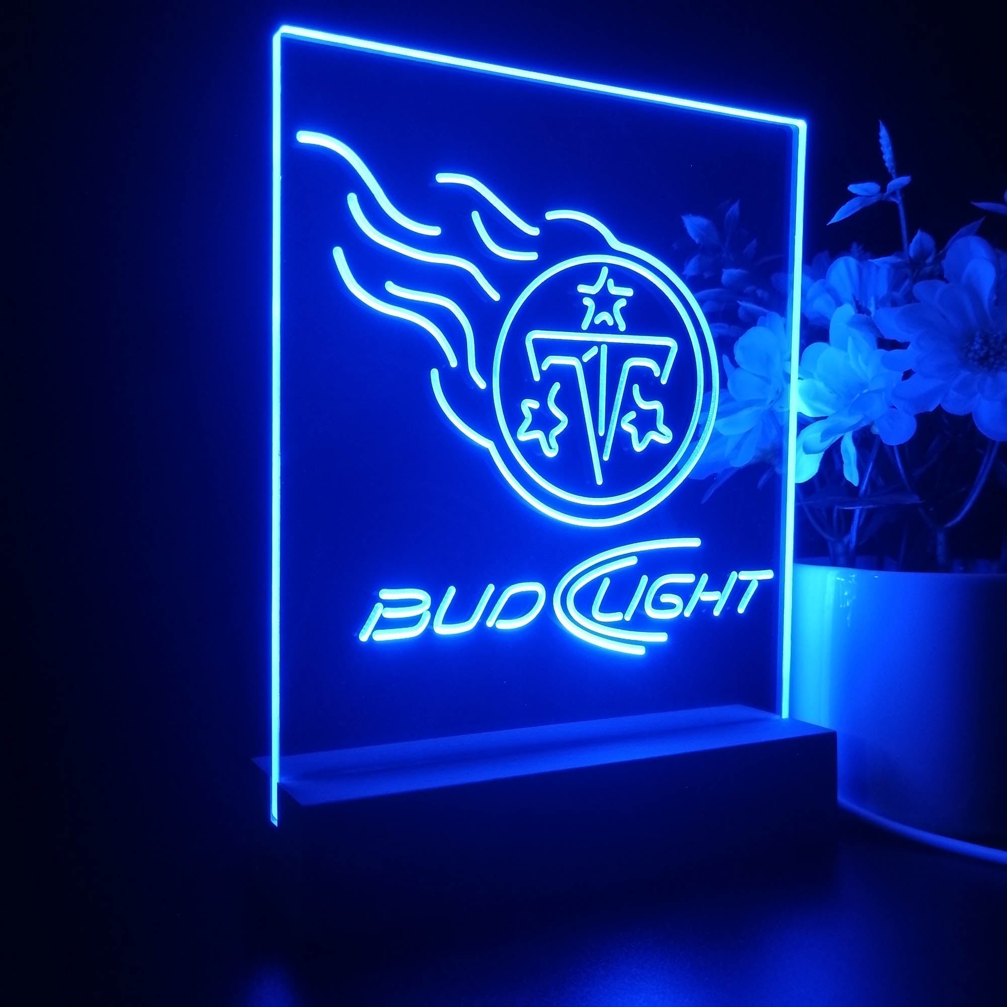 Bud Light Red Tennessee Titans 3D Illusion Night Light Desk Lamp