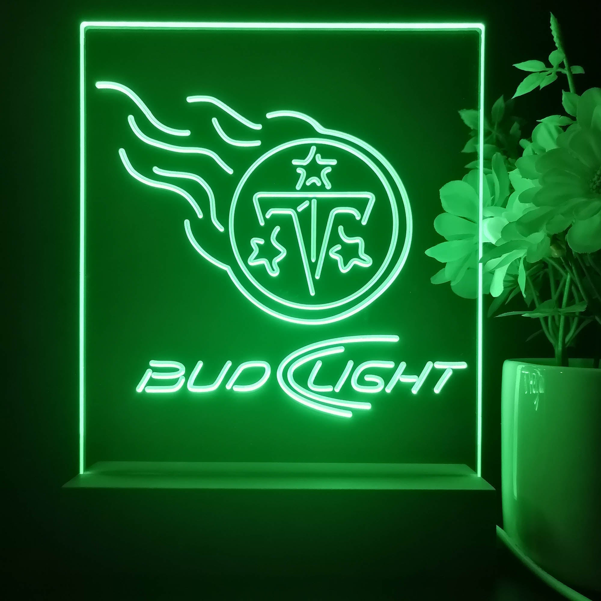 Bud Light Red Tennessee Titans 3D Illusion Night Light Desk Lamp