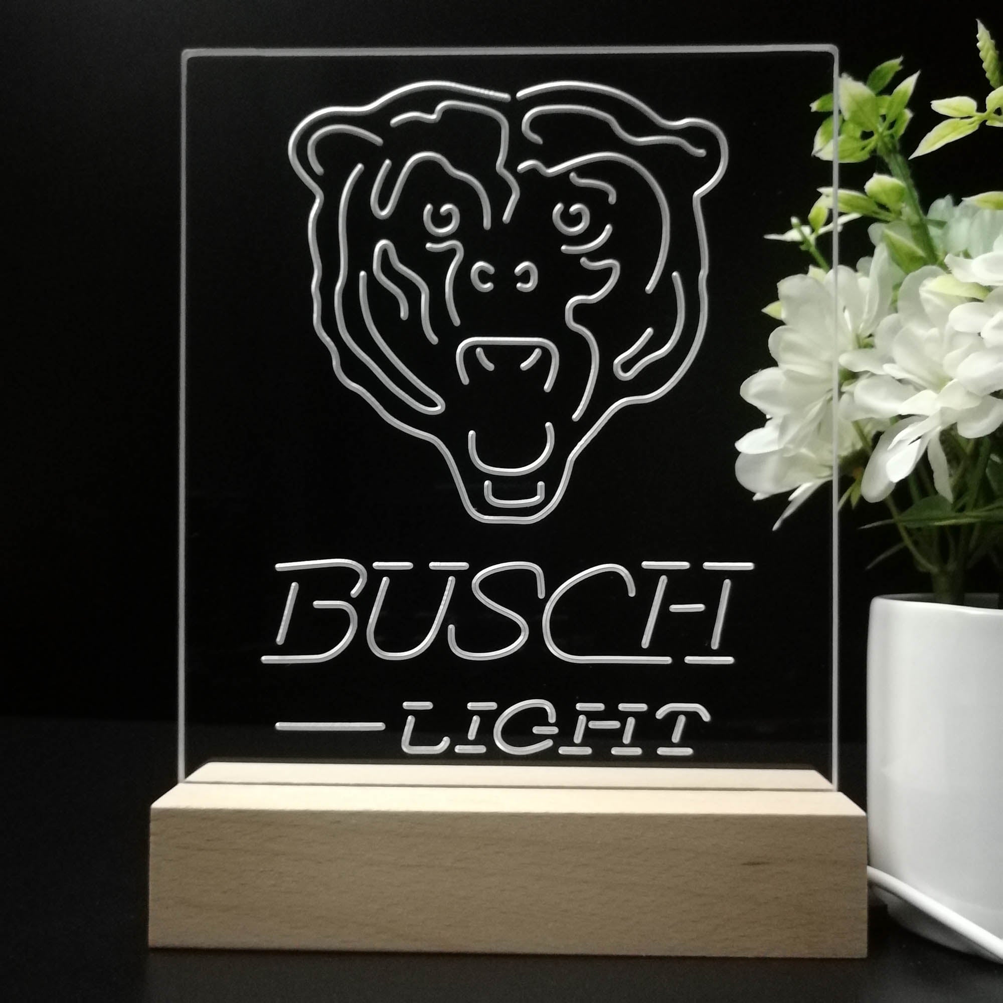 Chicago Bears Night Light Neon Pub Bar Lamp