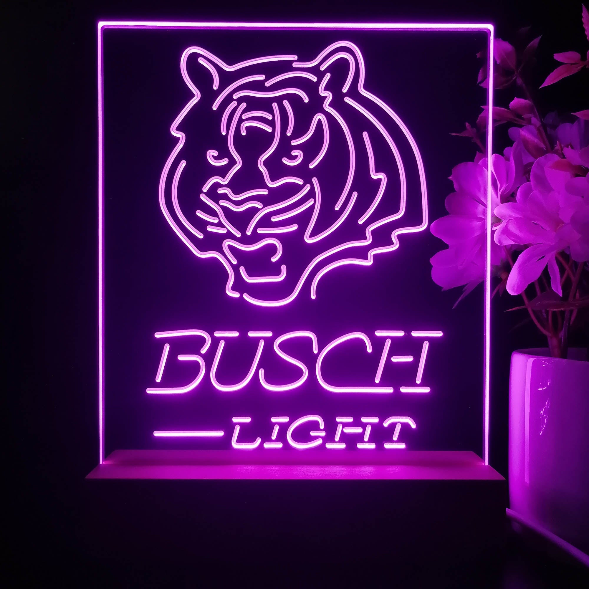 Cincinnati Bengals Busch Light Neon Sign Pub Bar Lamp