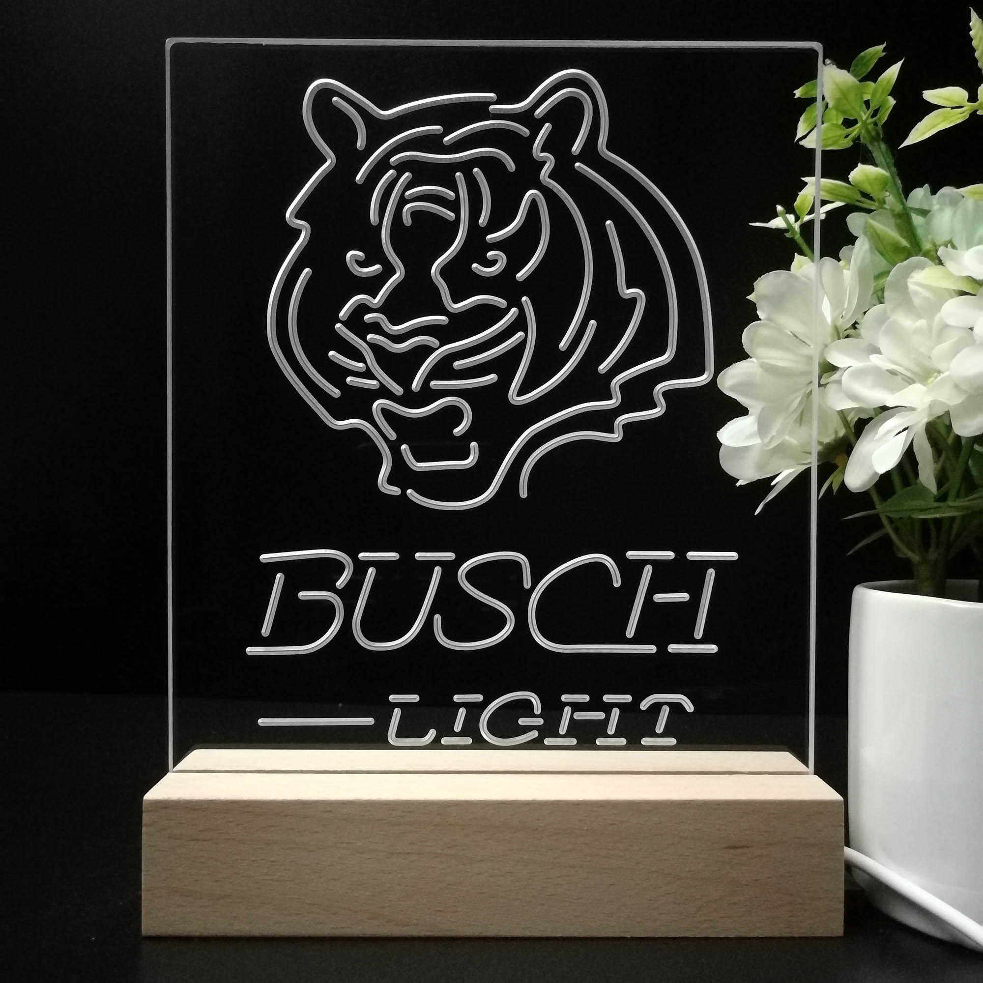 Cincinnati Bengals Busch Light Neon Sign Pub Bar Lamp