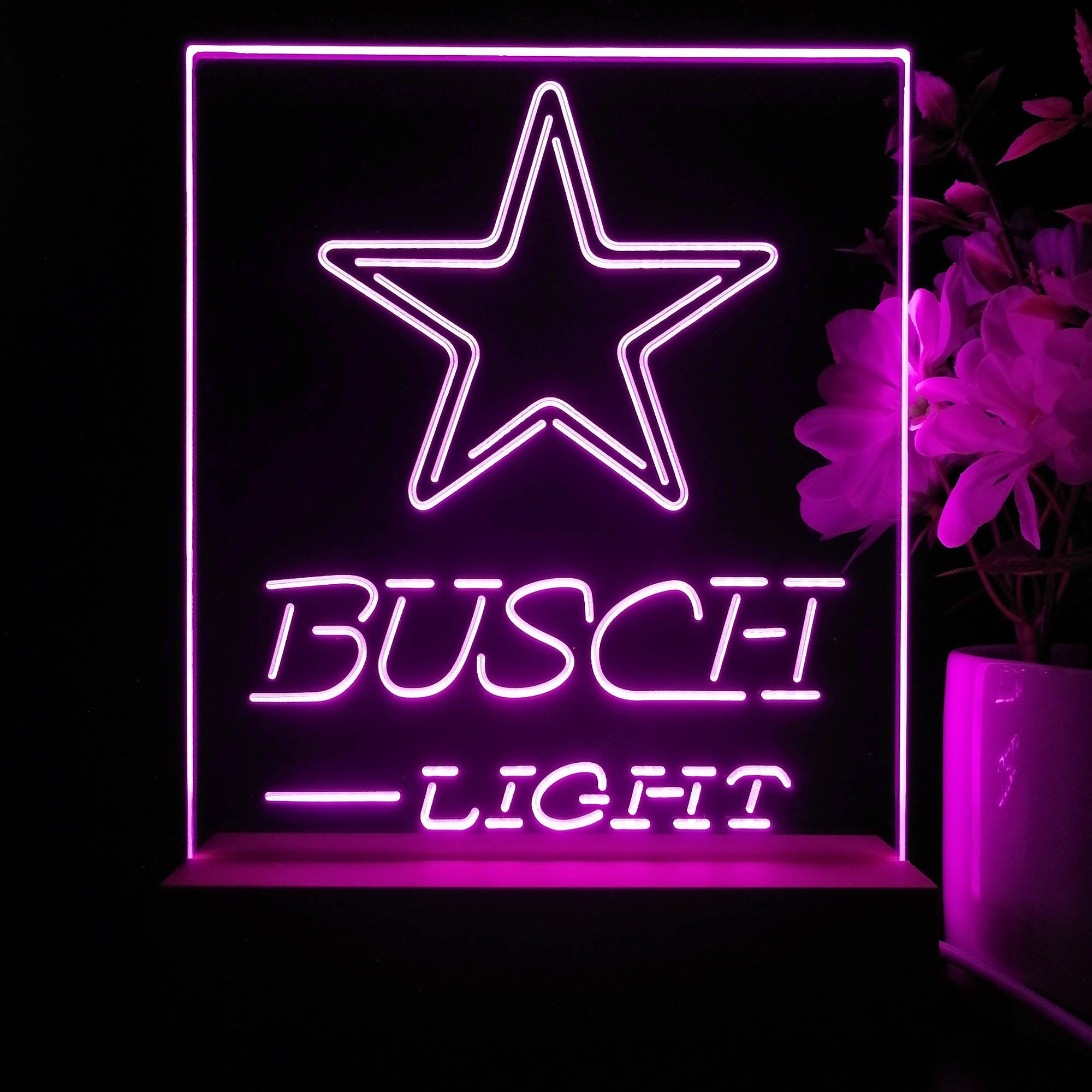 Dallas Cowboys Busch Light Neon Sign Pub Bar Lamp