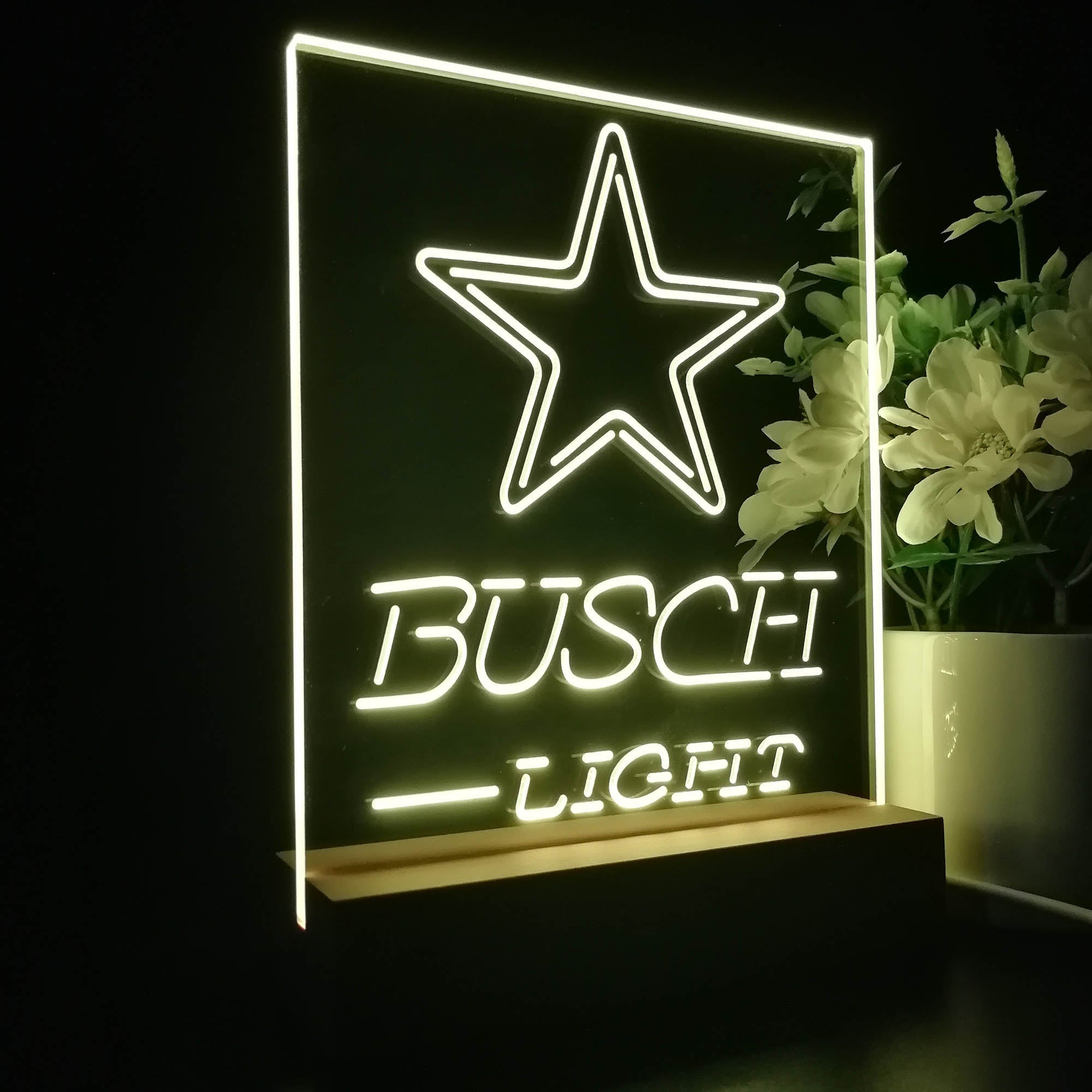 Dallas Cowboys Busch Light Neon Sign Pub Bar Lamp