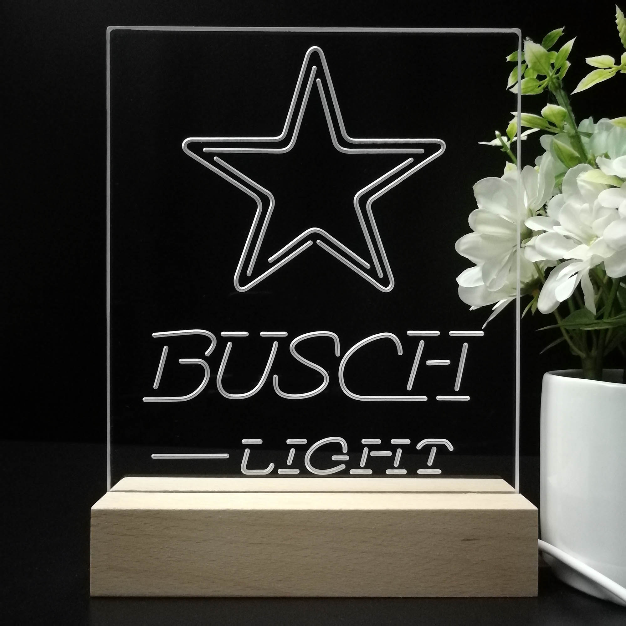 Dallas Cowboys Busch Light Neon Sign Pub Bar Lamp