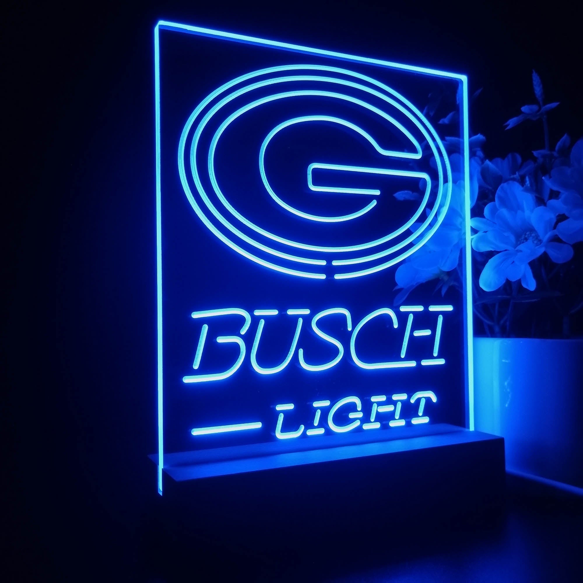 Green Bay Packers Busch Light Led Light Sign Pub Bar Lamp