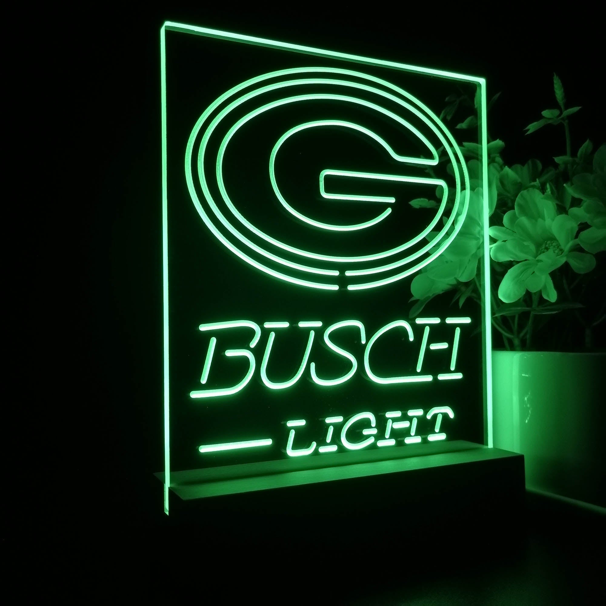 Green Bay Packers Busch Light Led Light Sign Pub Bar Lamp