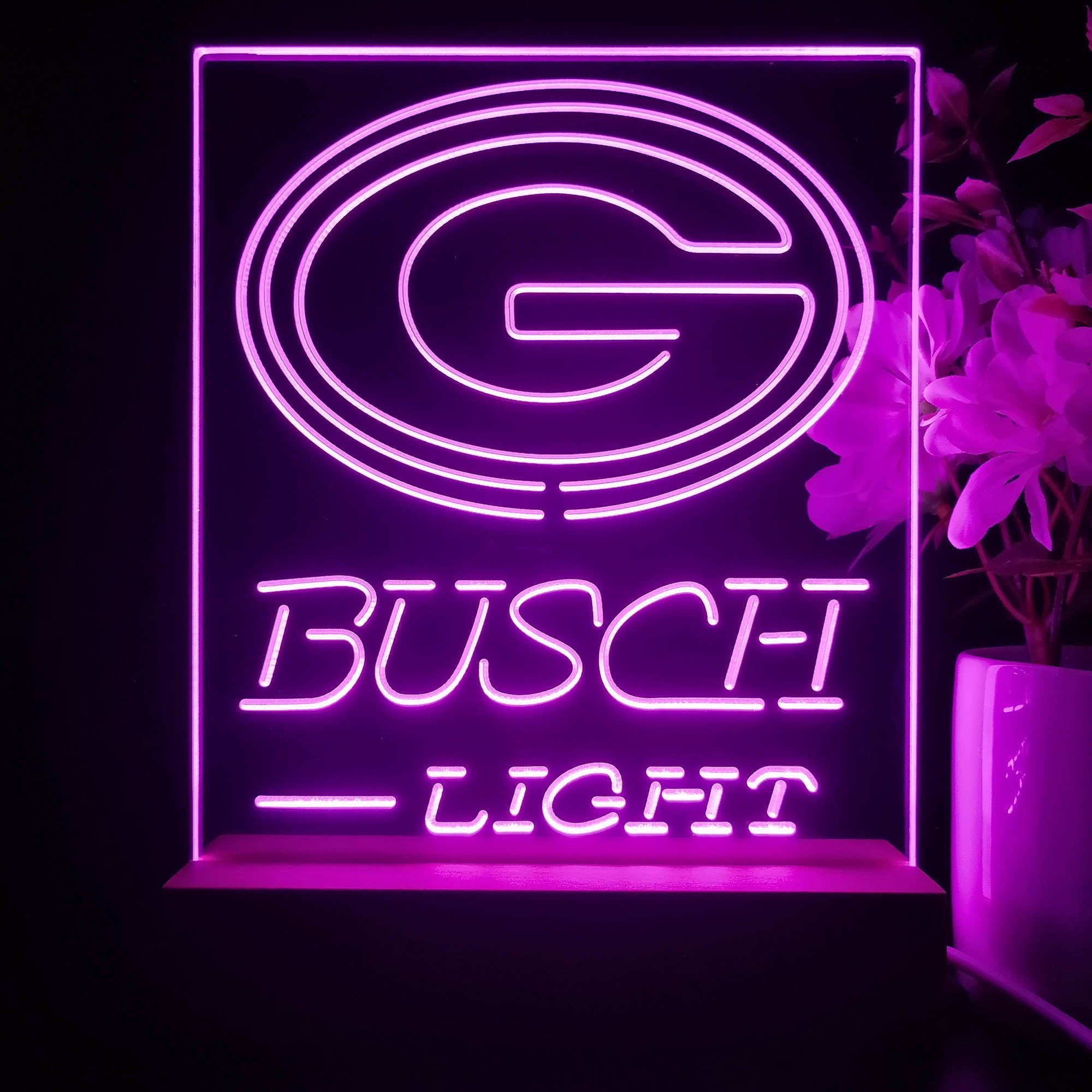 Green Bay Packers Busch Light Led Light Sign Pub Bar Lamp