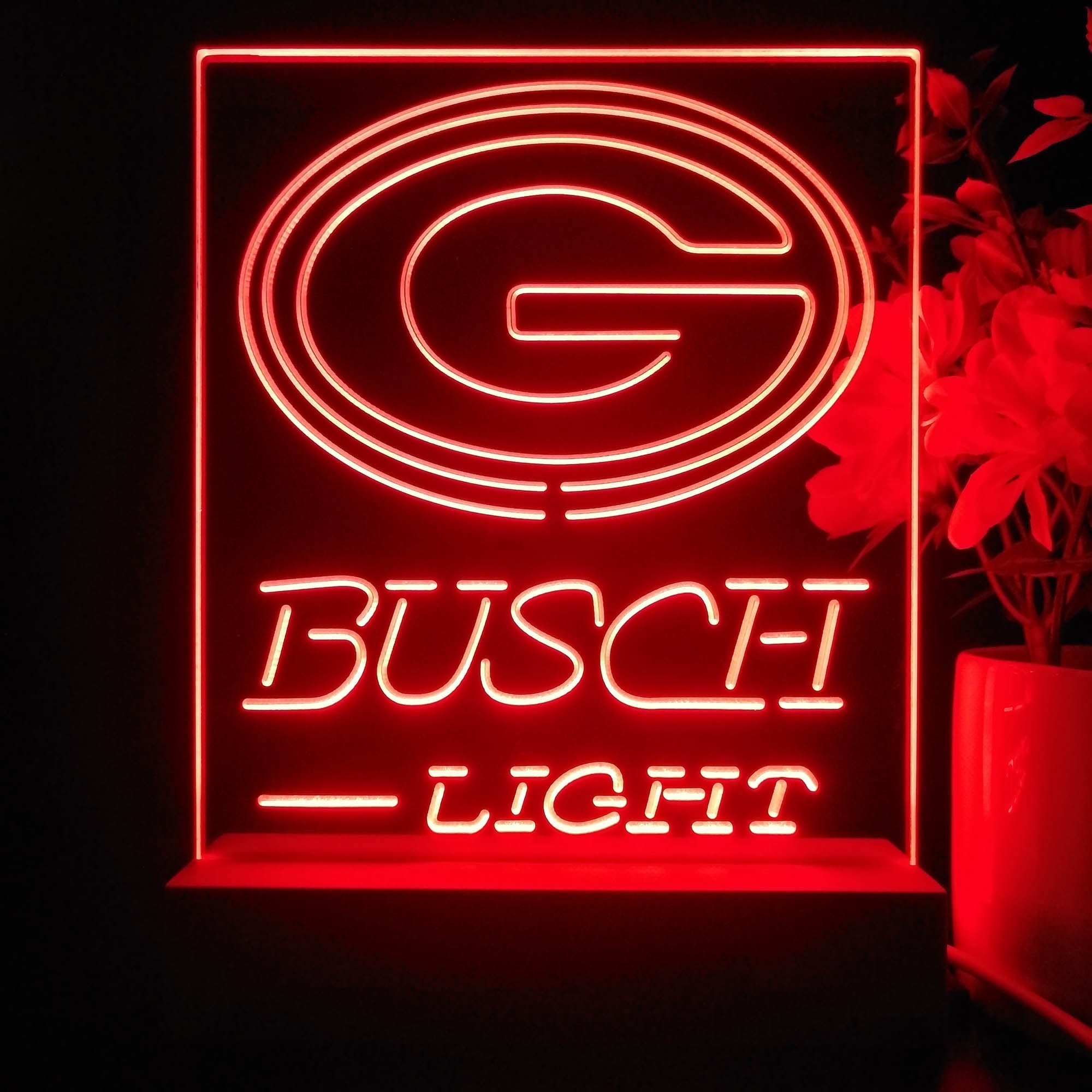 Green Bay Packers Busch Light Led Light Sign Pub Bar Lamp