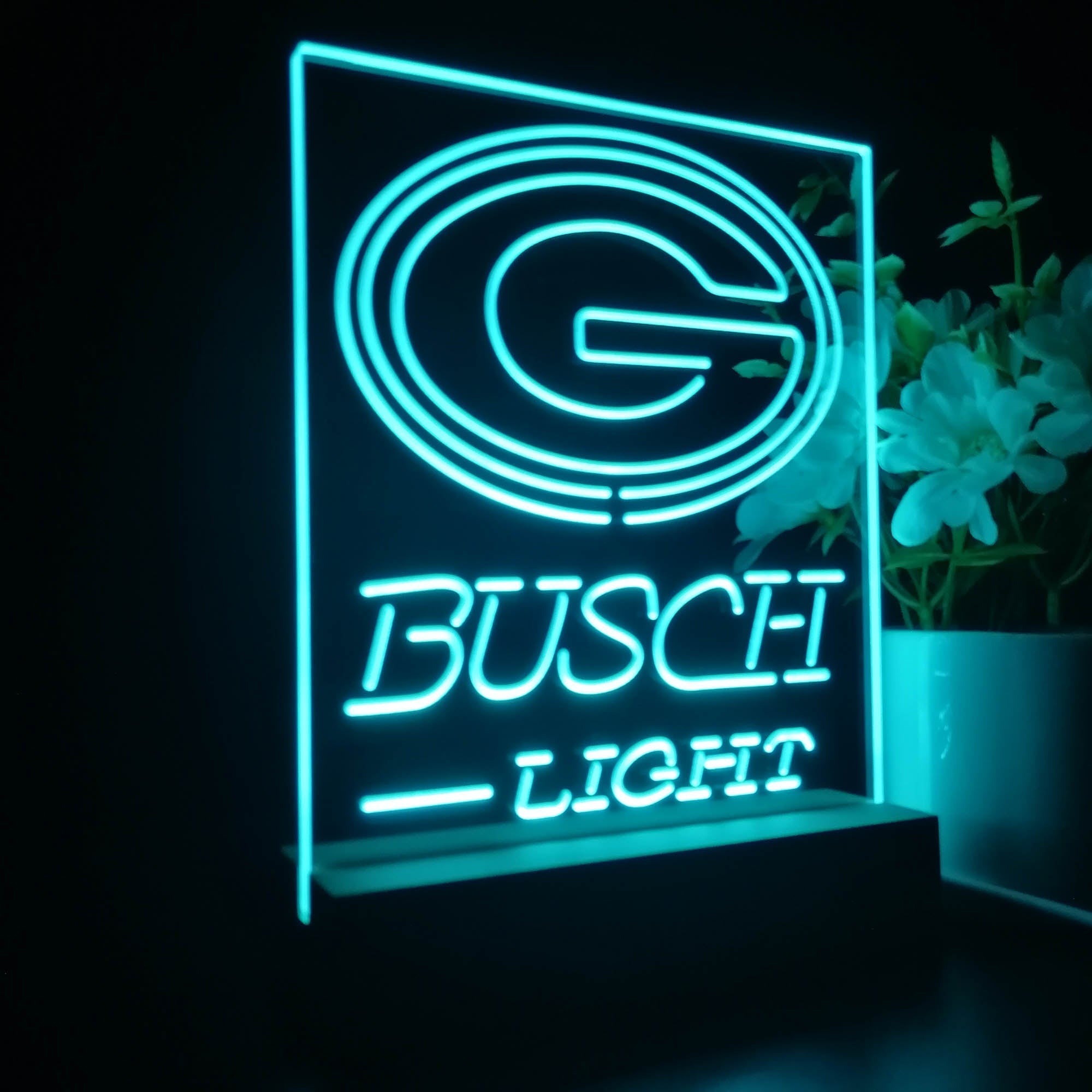 Green Bay Packers Busch Light Led Light Sign Pub Bar Lamp