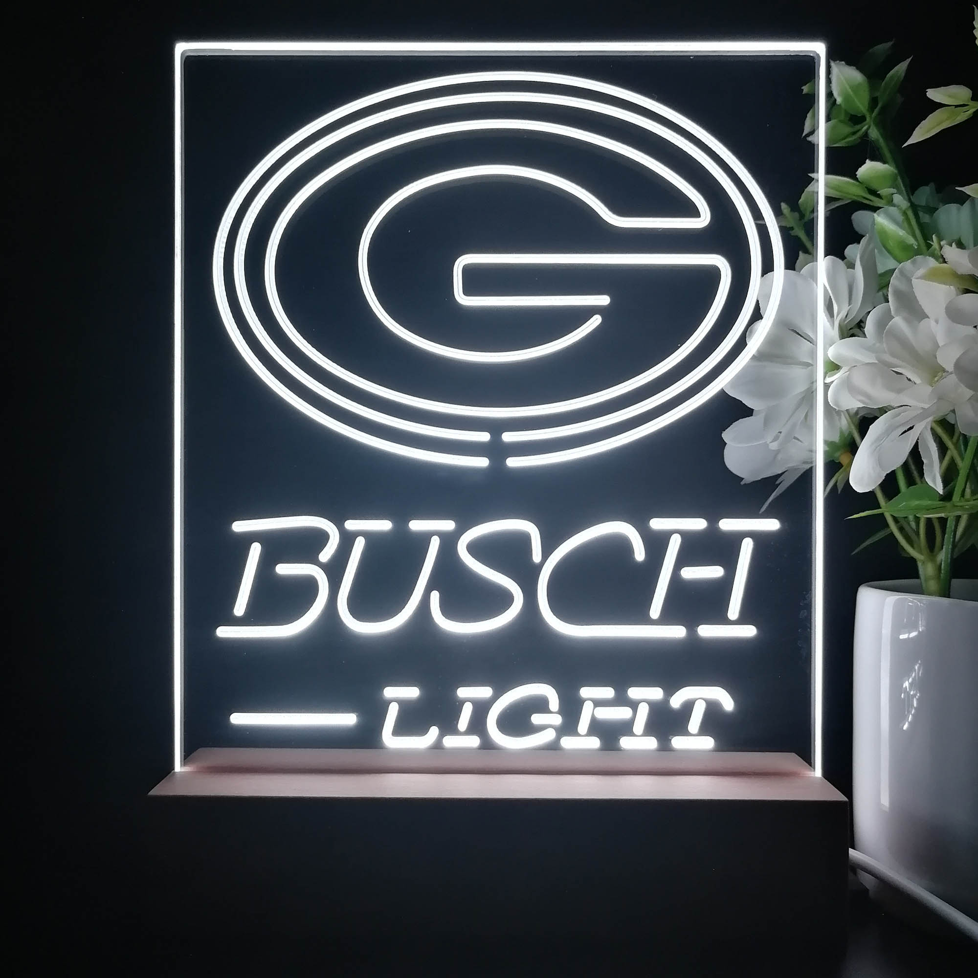 Green Bay Packers Busch Light Led Light Sign Pub Bar Lamp