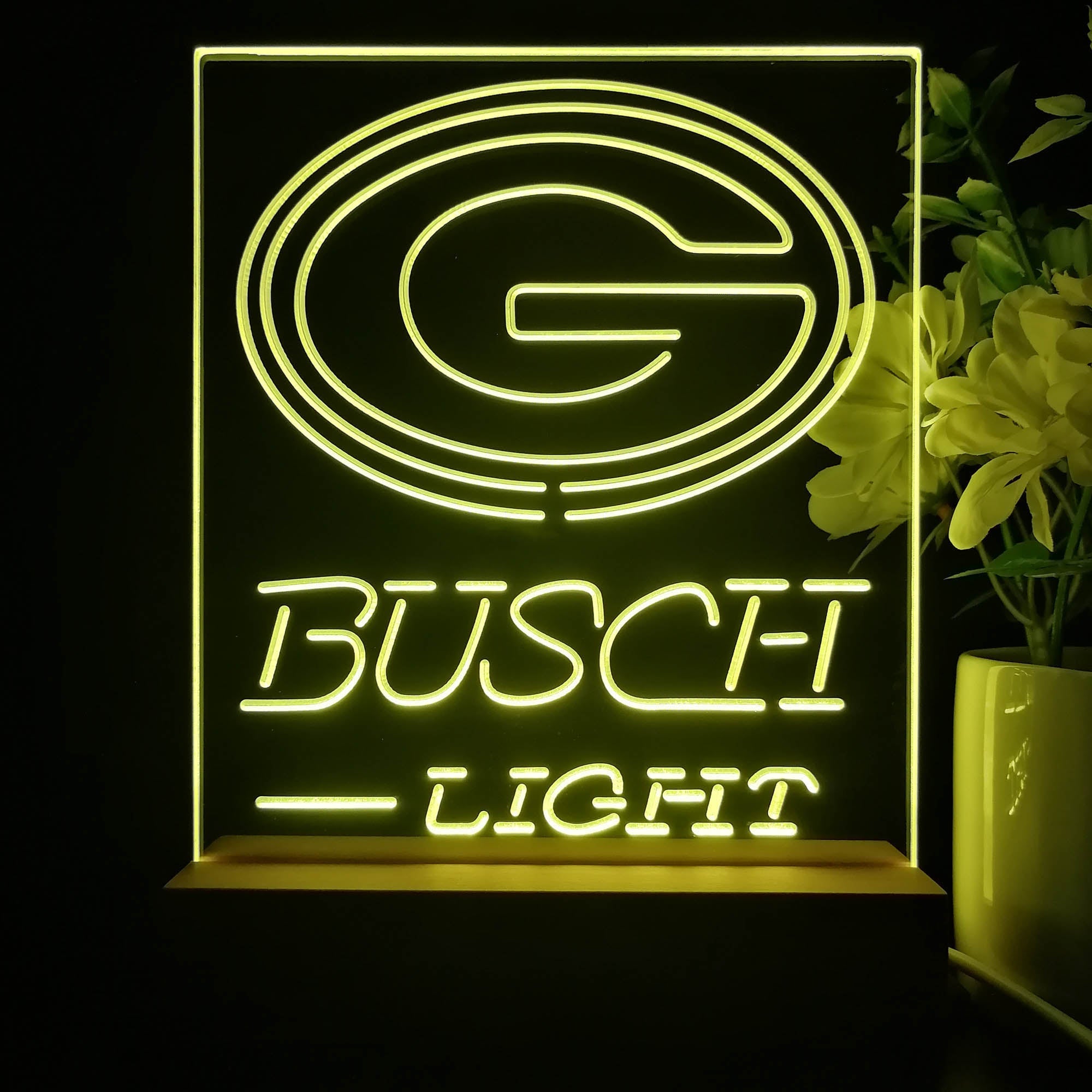 Green Bay Packers Busch Light Led Light Sign Pub Bar Lamp