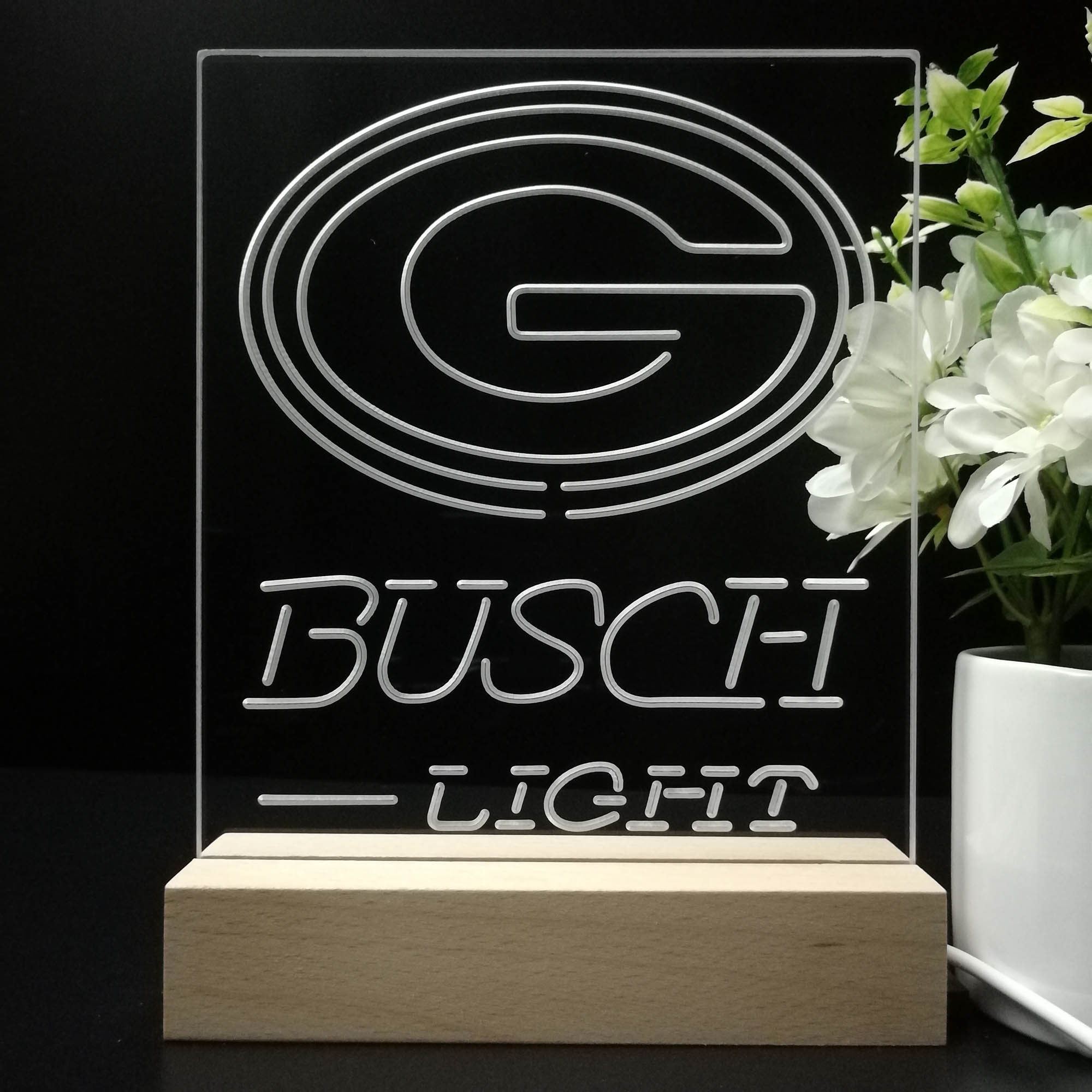 Green Bay Packers Busch Light Led Light Sign Pub Bar Lamp