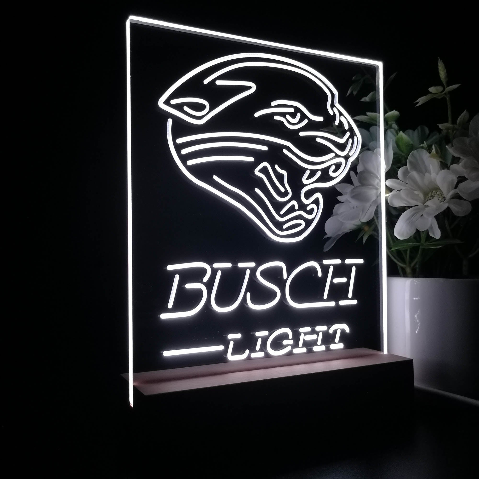 Jacksonville Jaguars Busch Light Led Light Sign Pub Bar Lamp