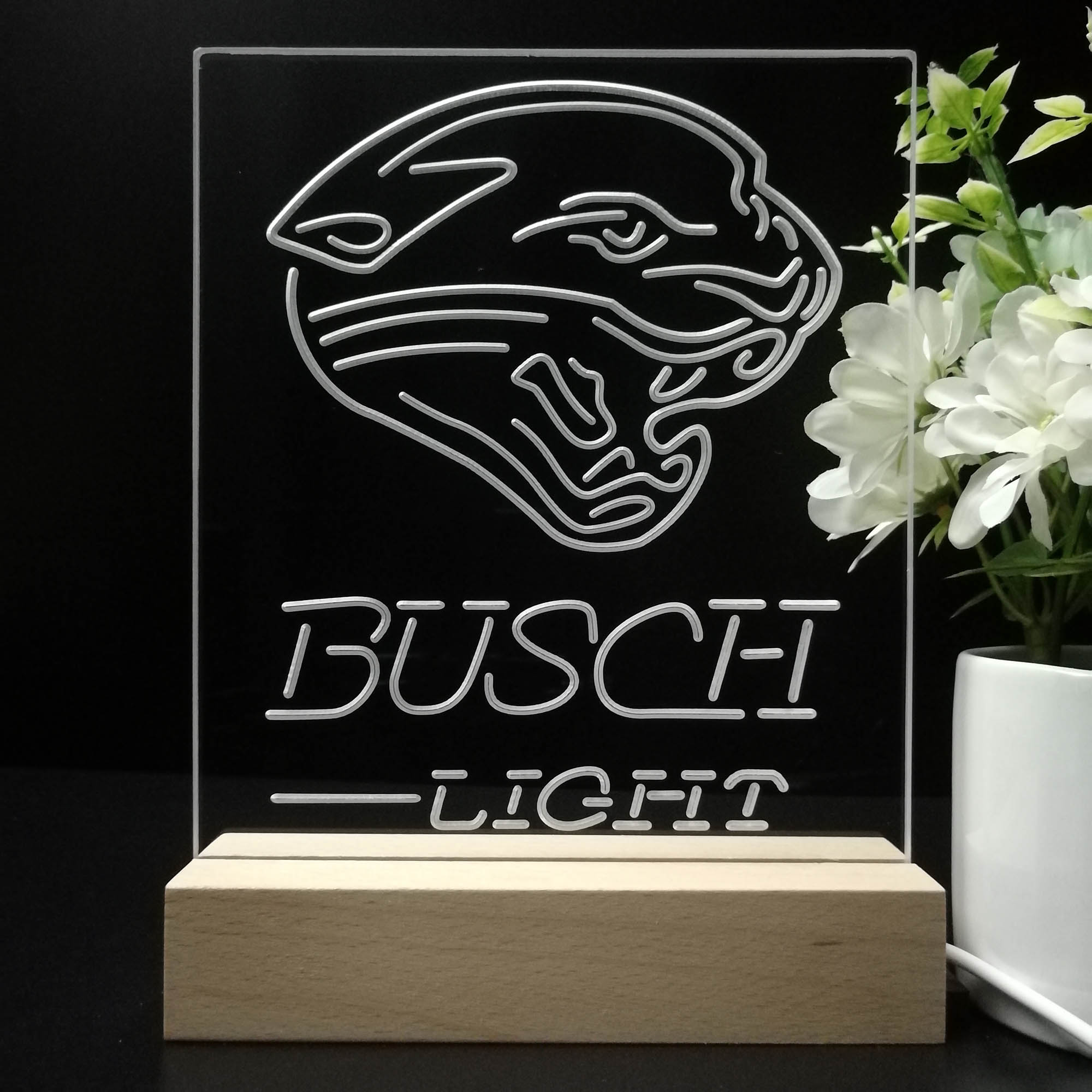 Jacksonville Jaguars Busch Light Led Light Sign Pub Bar Lamp