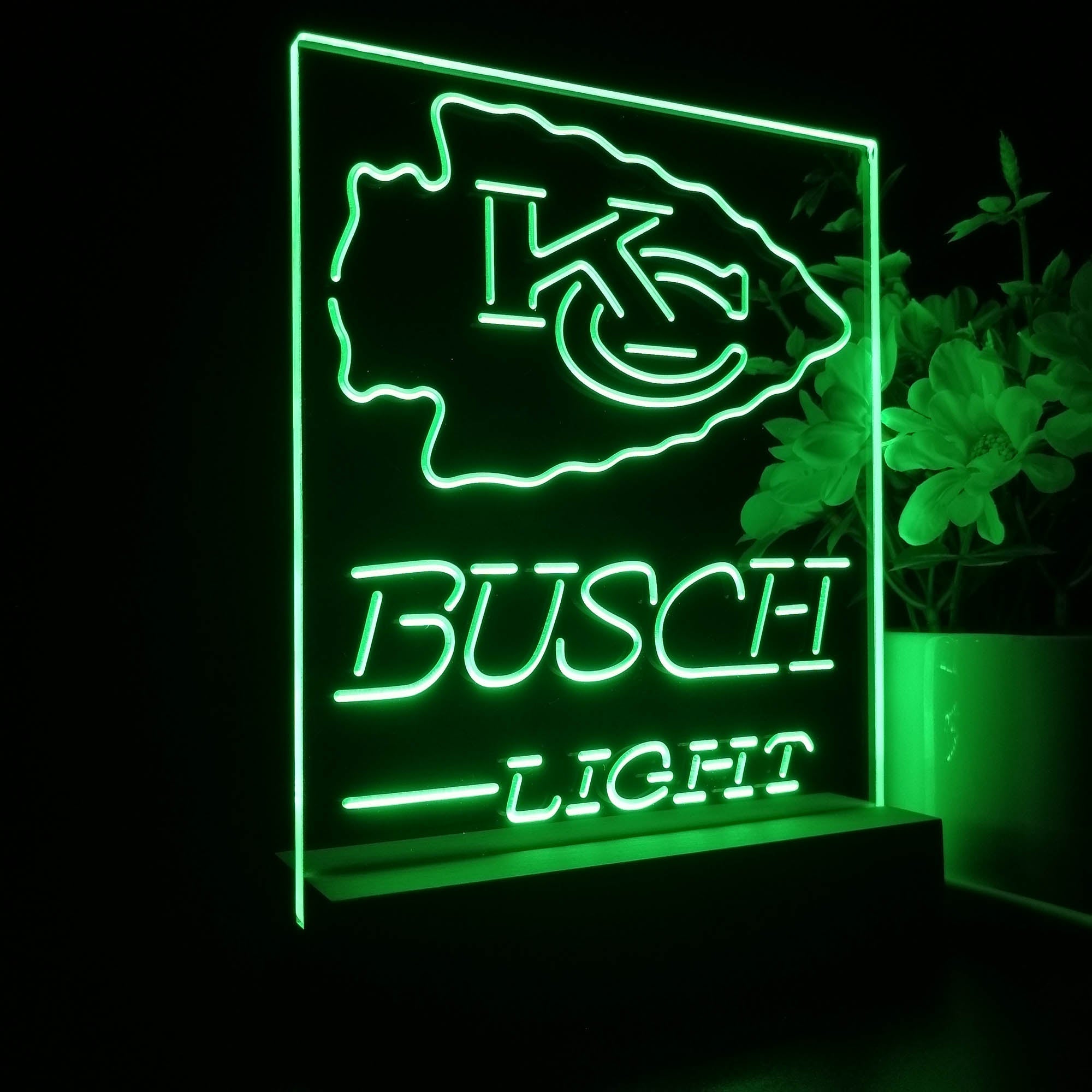 Kansas City Chiefs Busch Light Led Light Sign Pub Bar Lamp