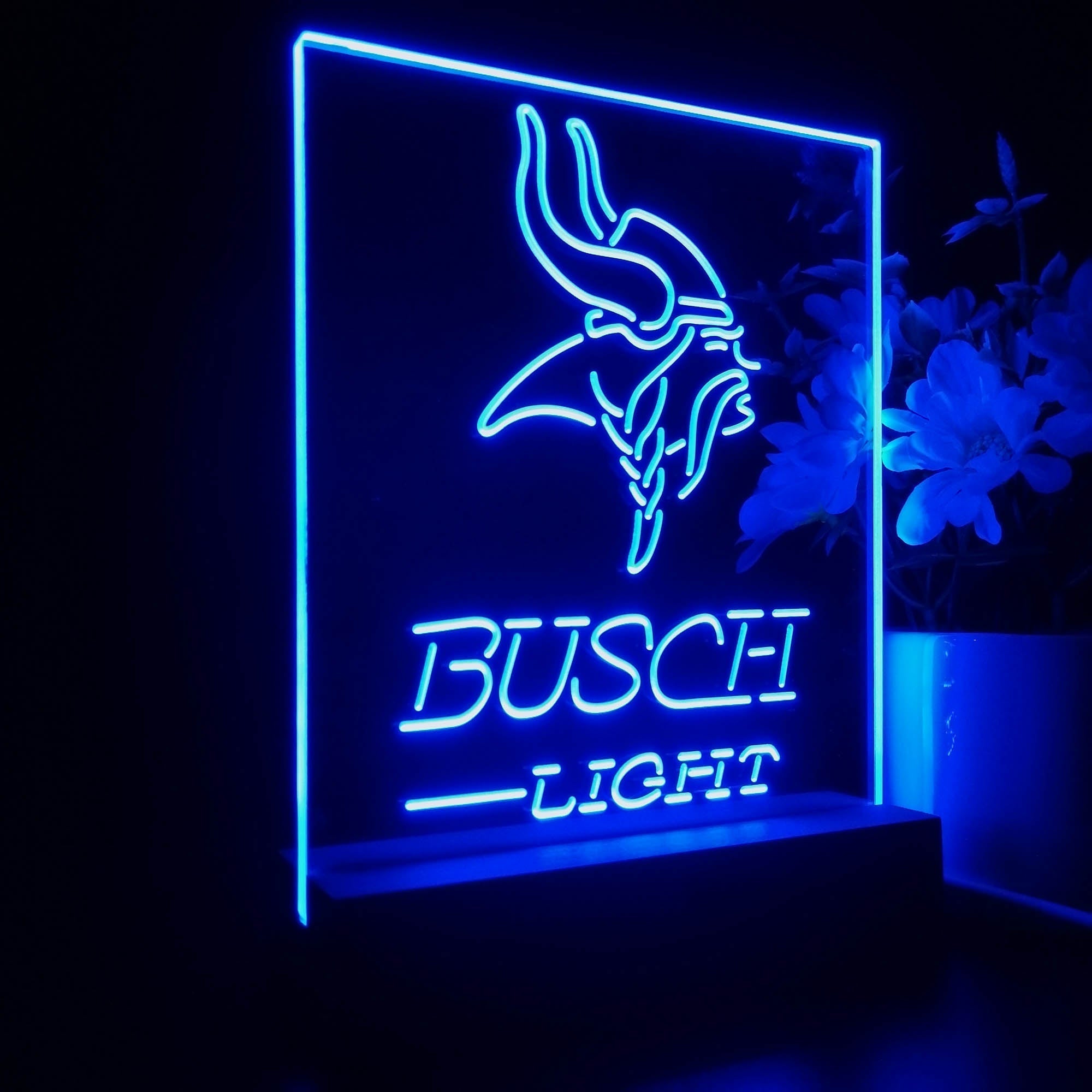 Minnesota Vikings Busch Light Neon Sign Pub Bar Lamp