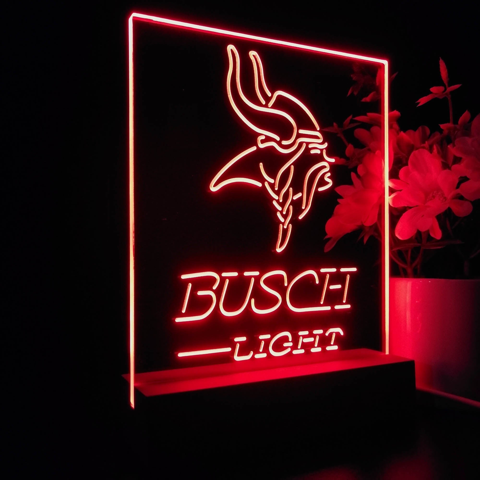 Minnesota Vikings Busch Light Neon Sign Pub Bar Lamp