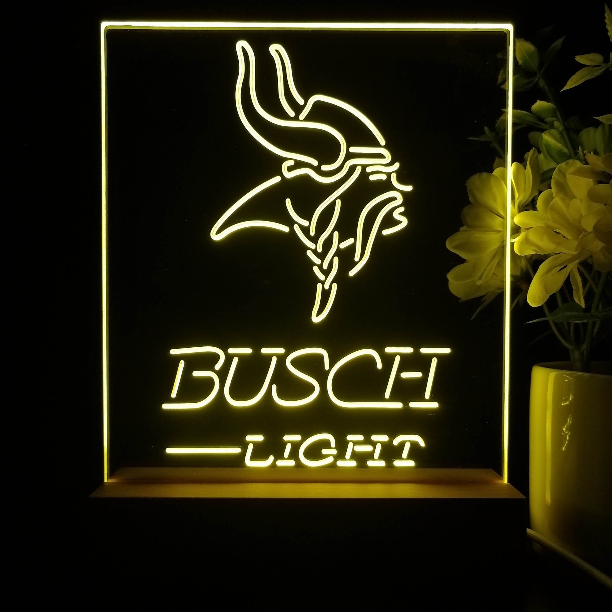 Minnesota Vikings Busch Light Neon Sign Pub Bar Lamp