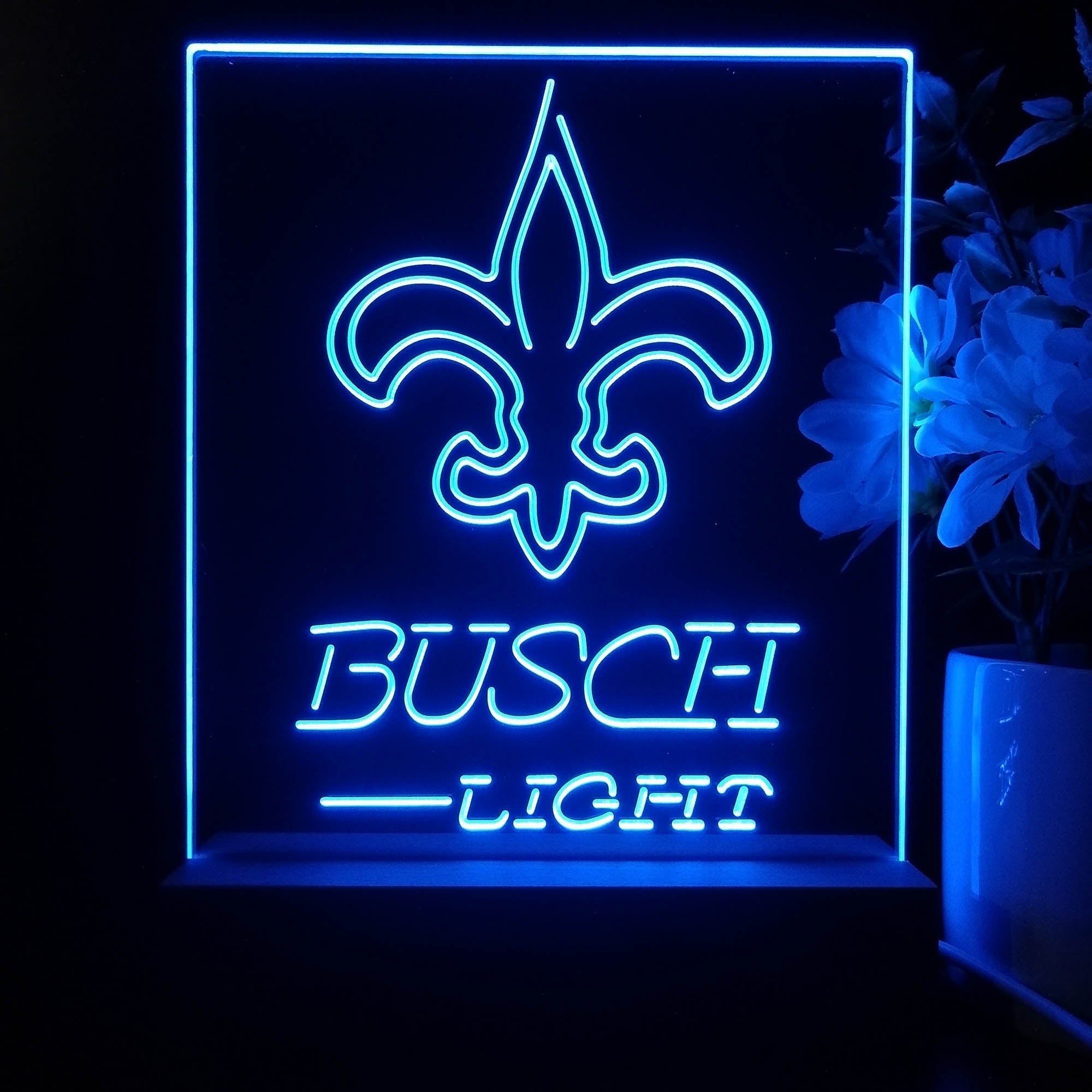 New Orleans Saints Busch Light Led Light Sign Pub Bar Lamp