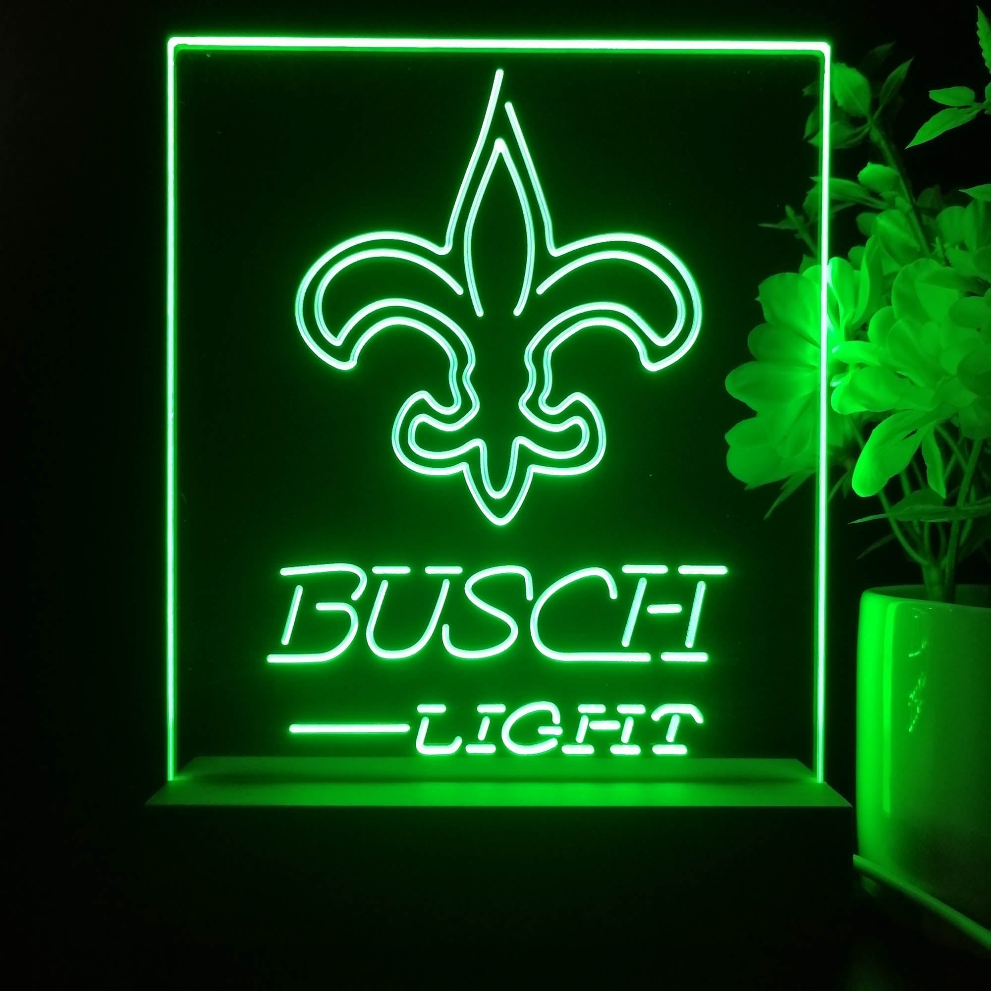 New Orleans Saints Busch Light Led Light Sign Pub Bar Lamp