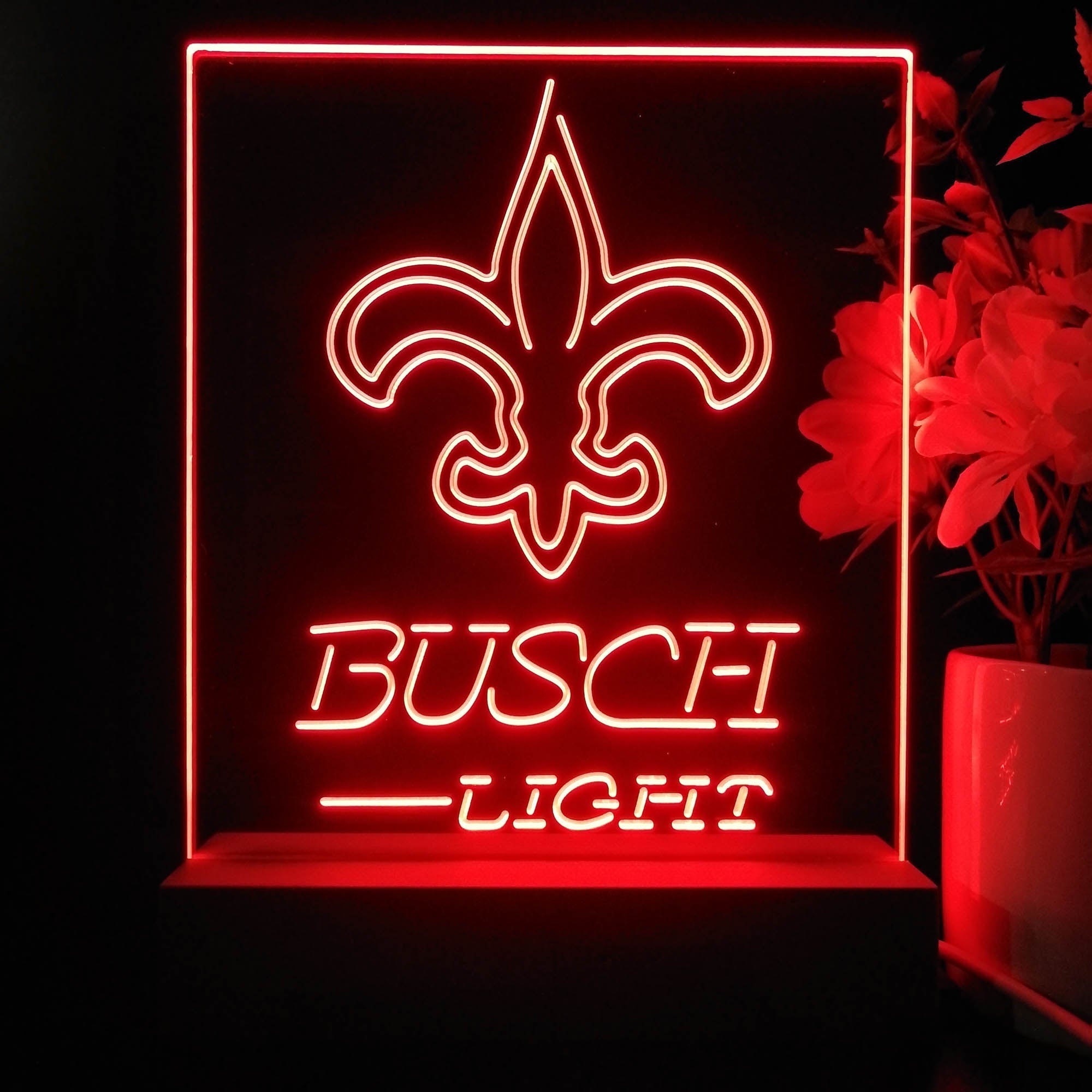 New Orleans Saints Busch Light Led Light Sign Pub Bar Lamp