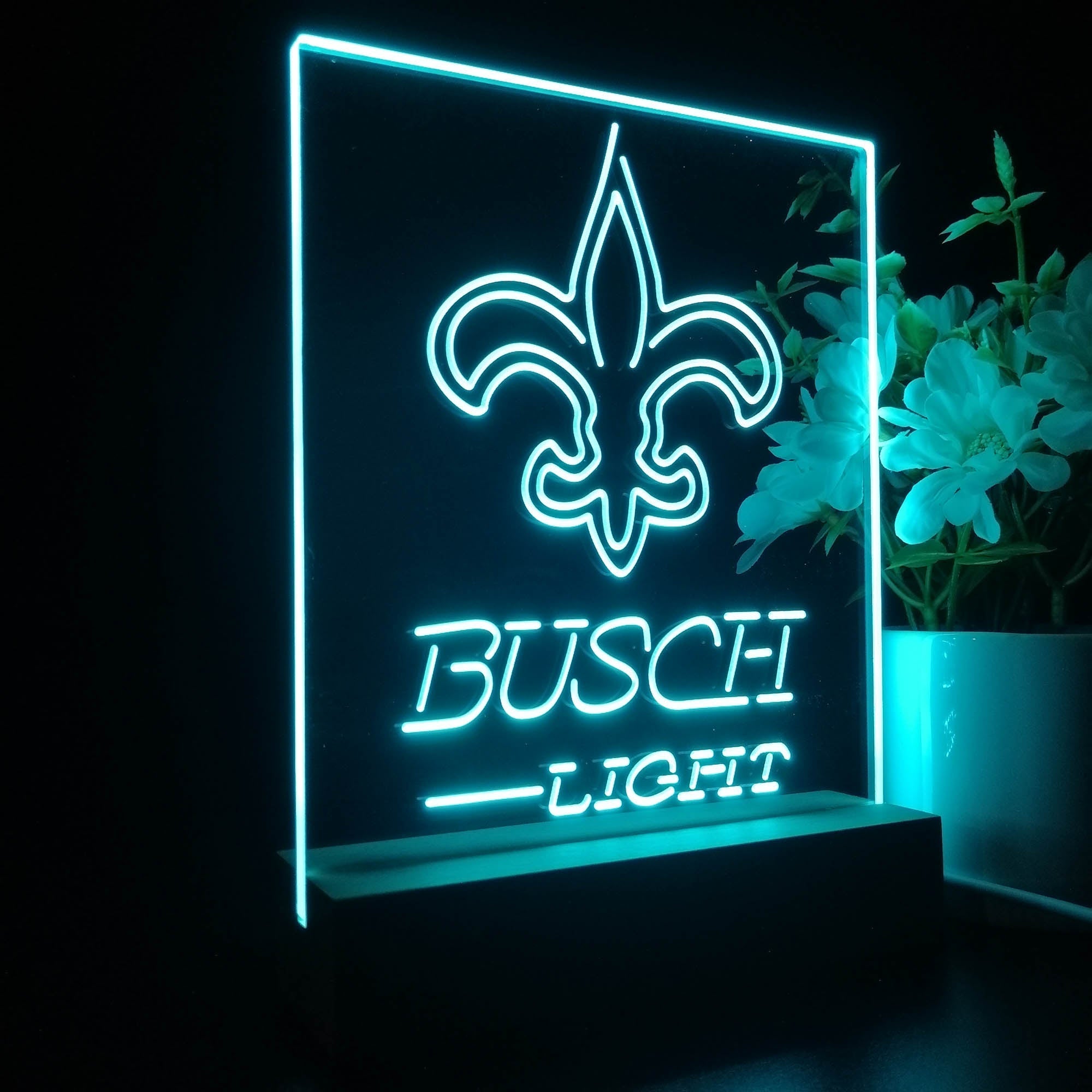 New Orleans Saints Busch Light Led Light Sign Pub Bar Lamp