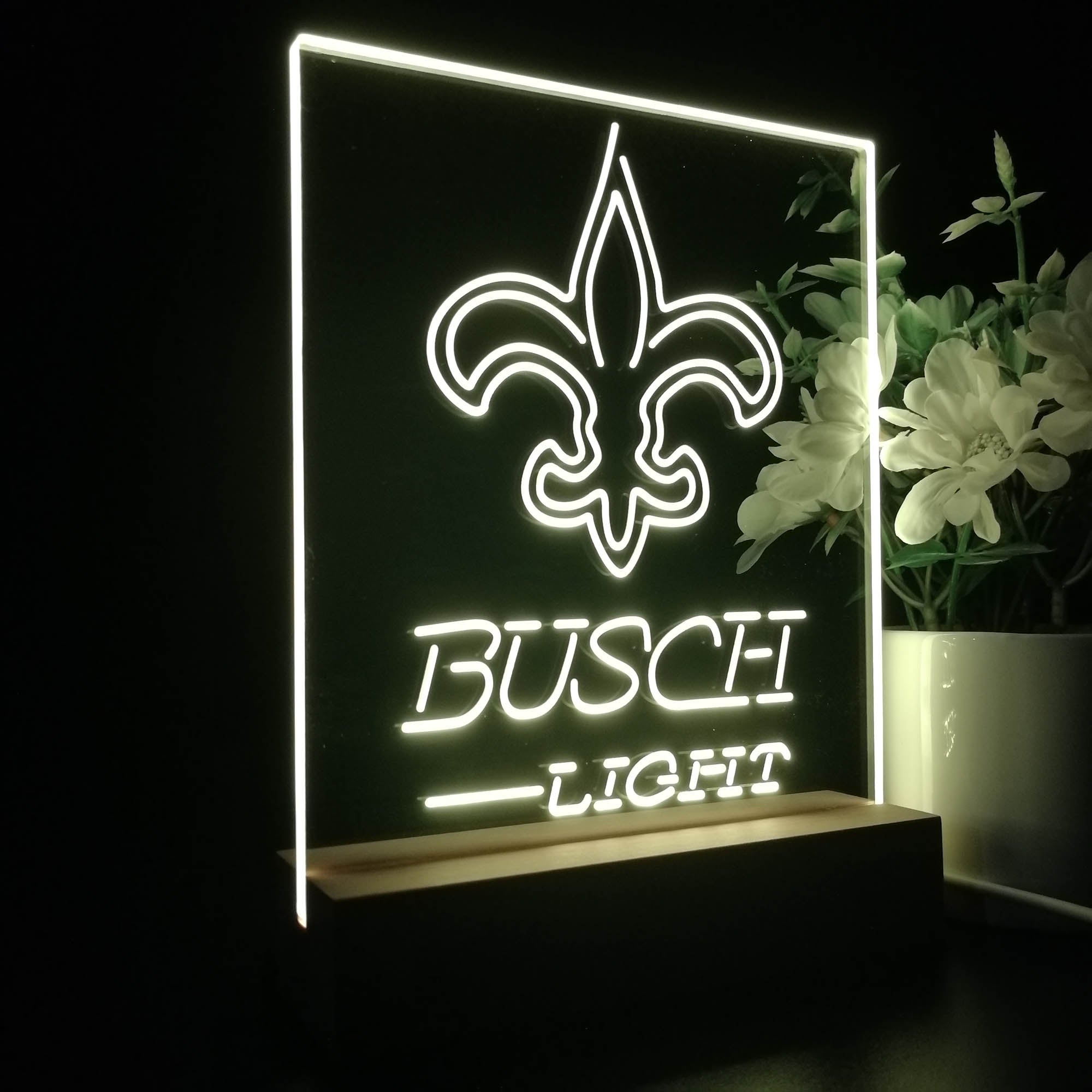 New Orleans Saints Busch Light Led Light Sign Pub Bar Lamp